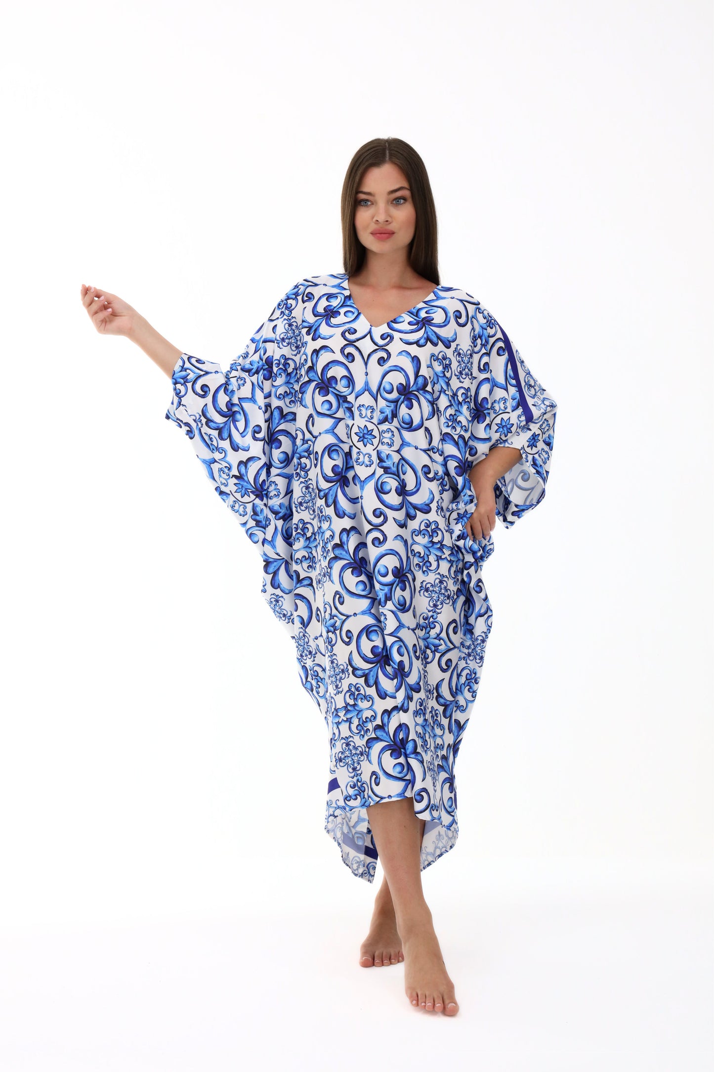 Gabbana Maiolica Blue Modern Kaftan