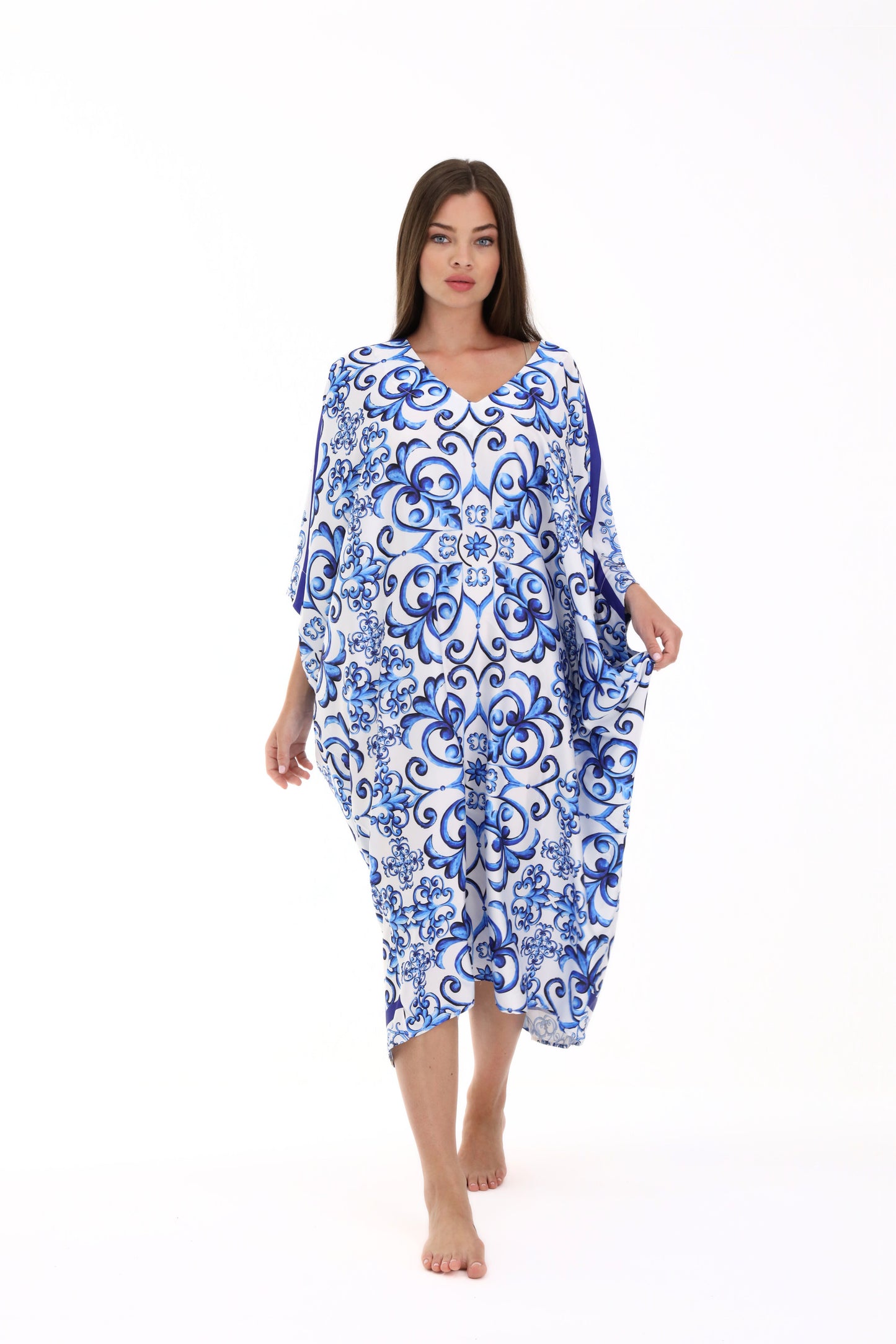 Gabbana Maiolica Blue Modern Kaftan