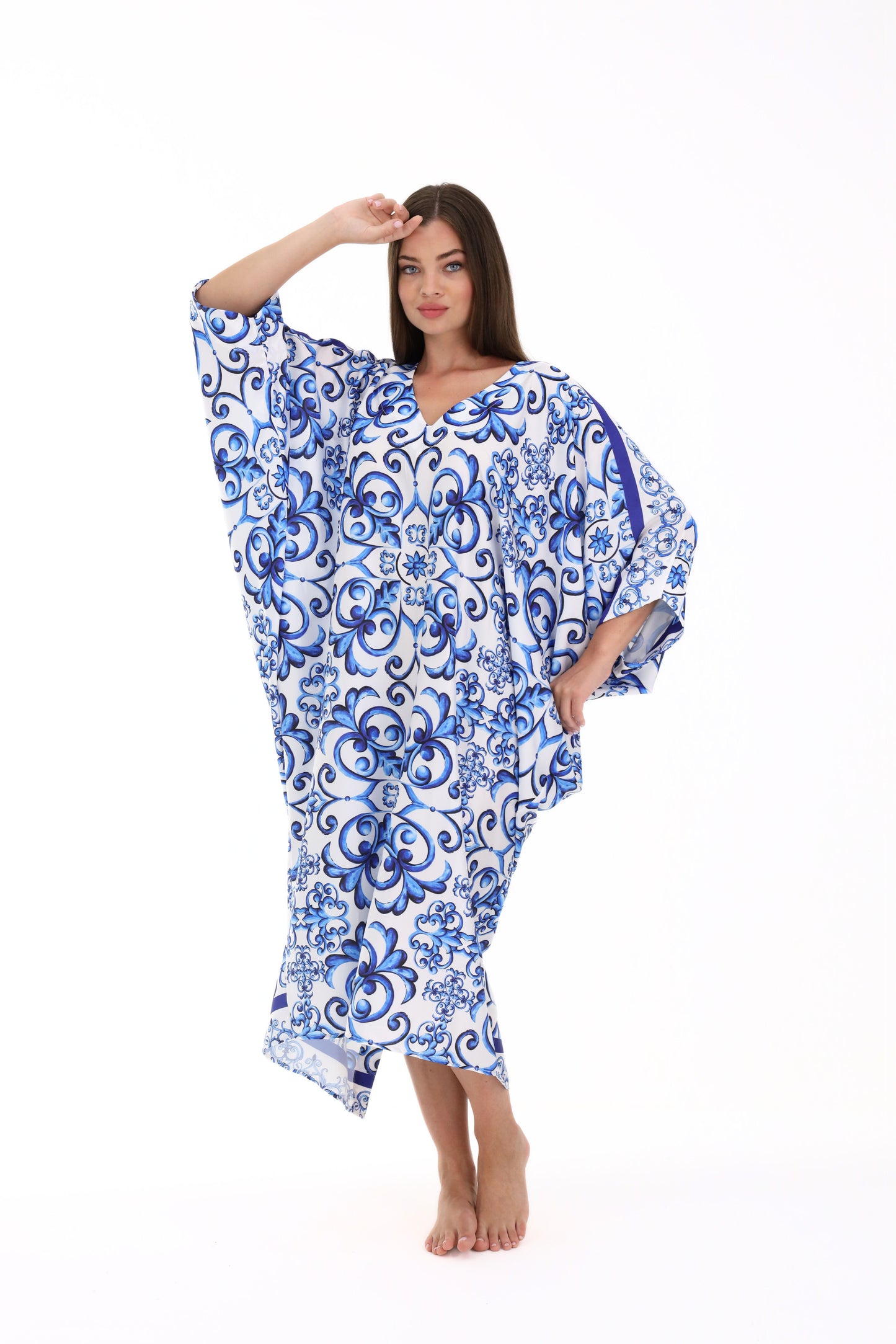 Gabbana Maiolica Blue Modern Kaftan
