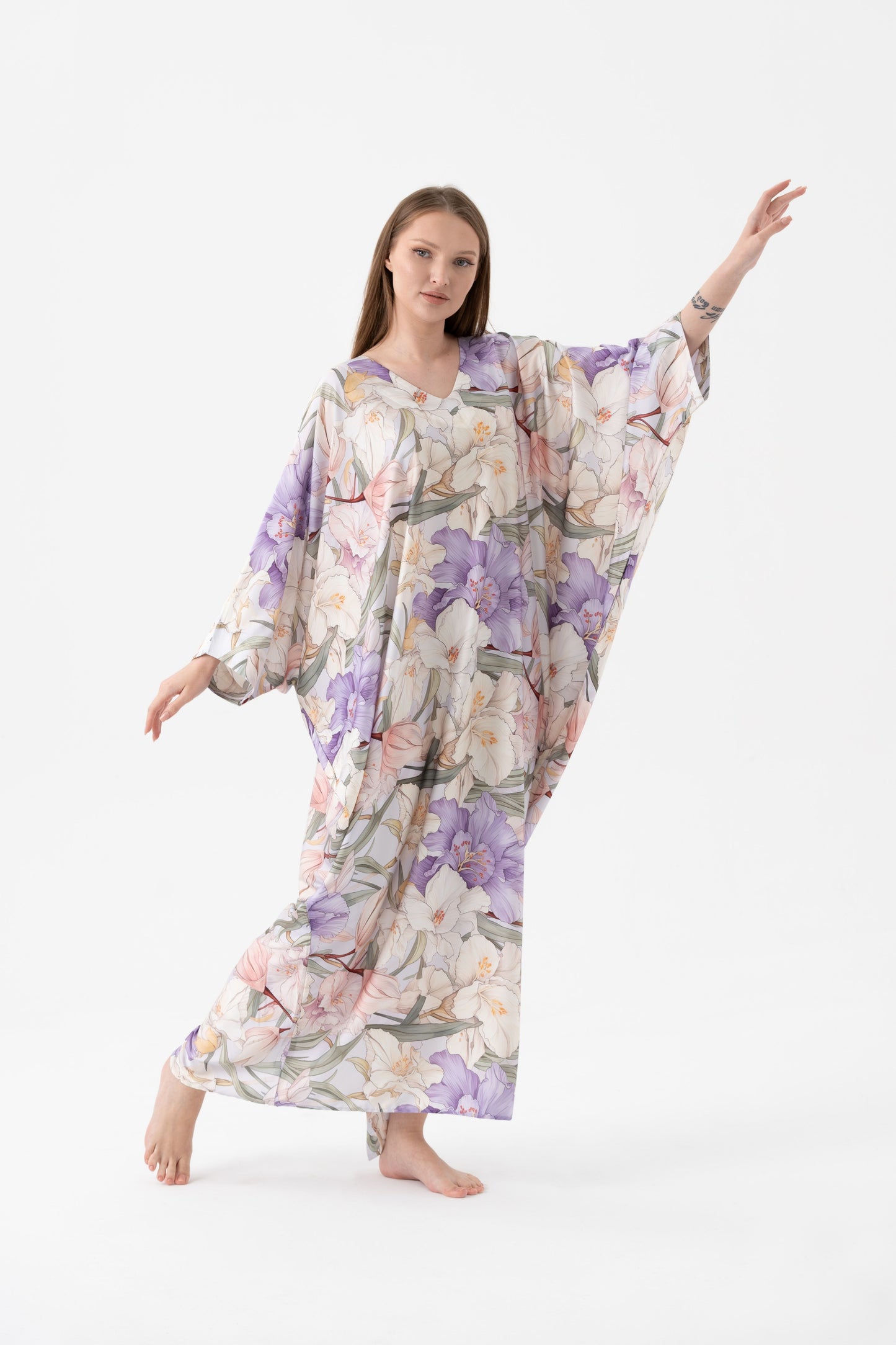 French Lilies Modest Kaftan