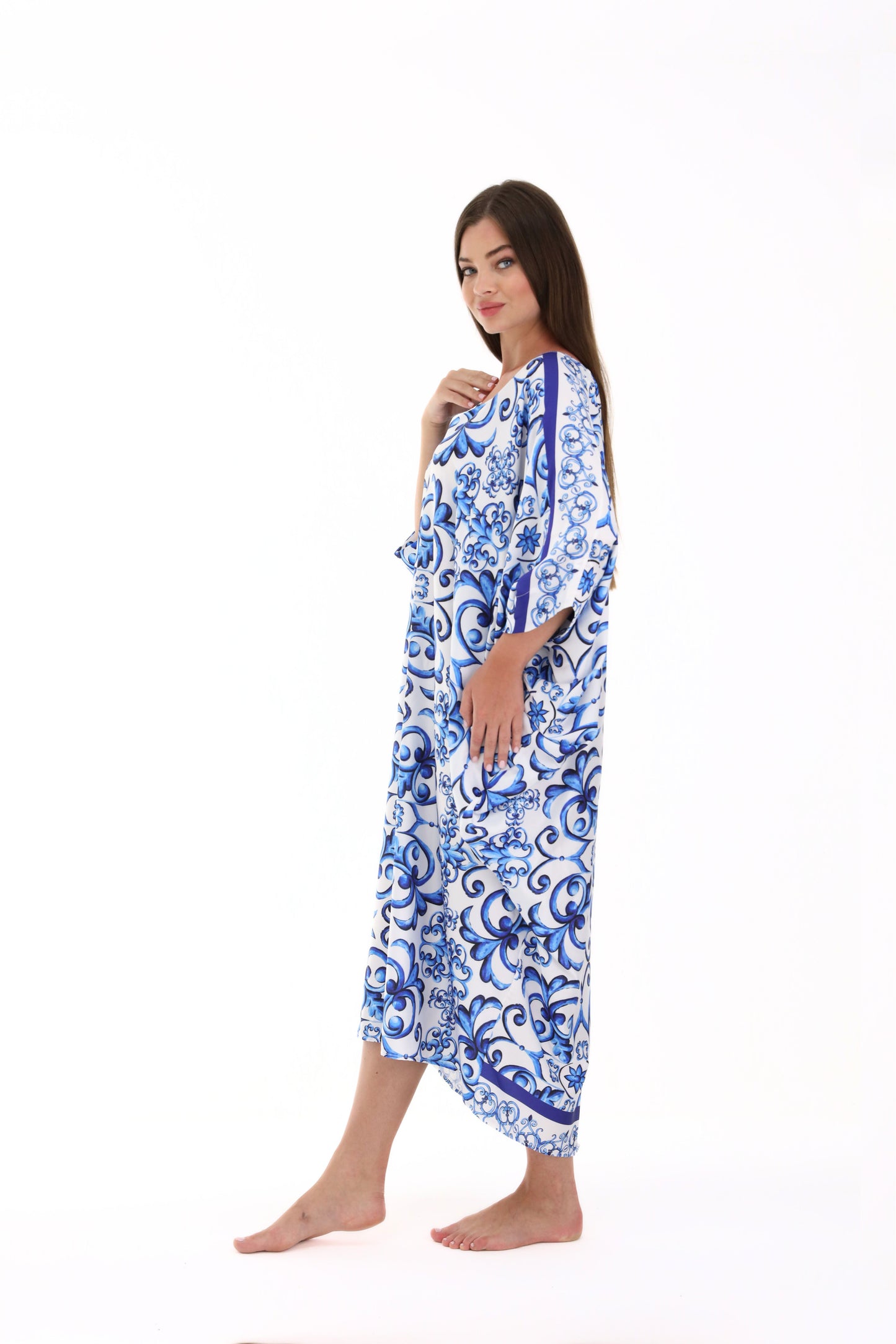 Gabbana Maiolica Blue Modern Kaftan