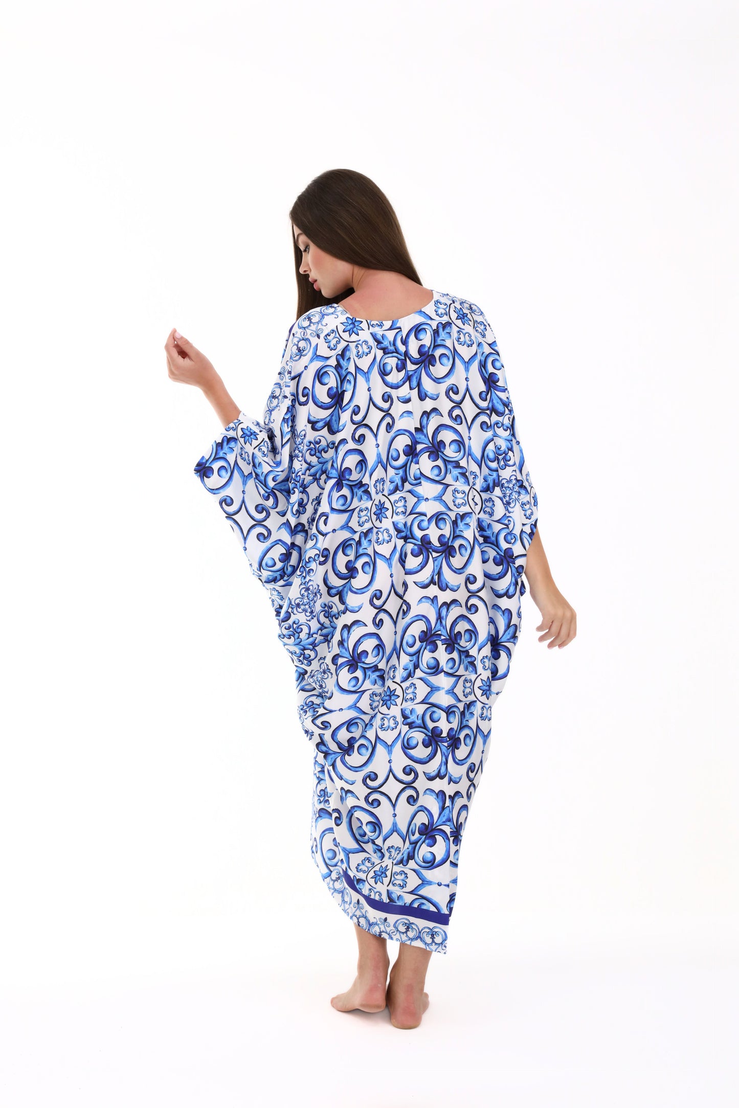 Gabbana Maiolica Blue Modern Kaftan
