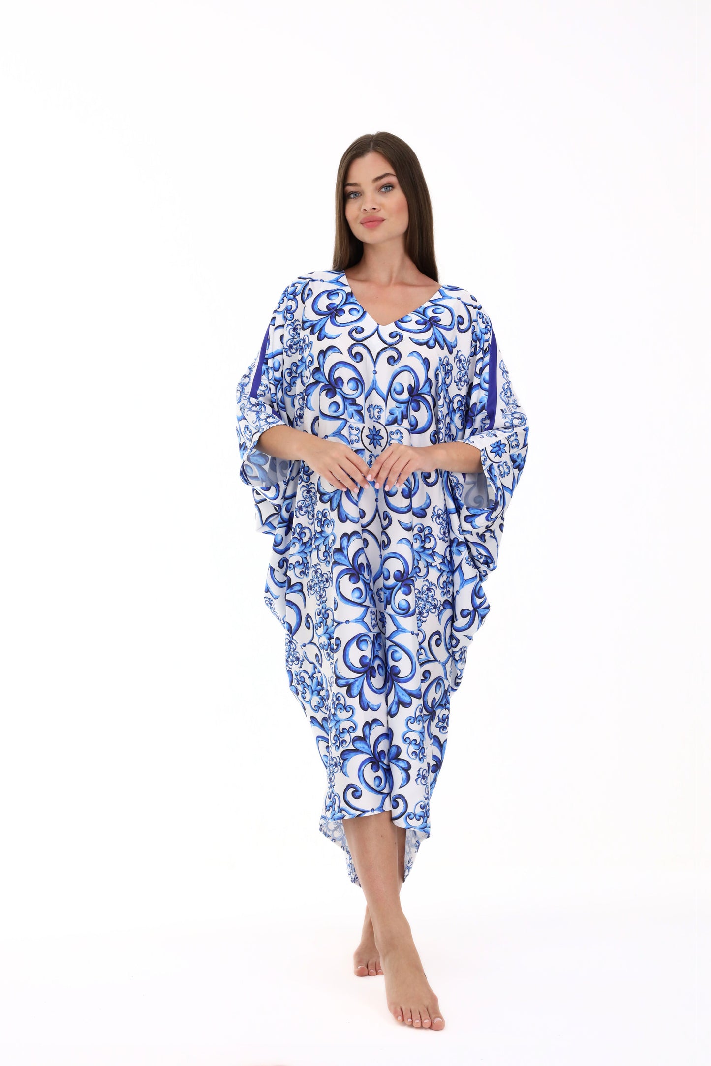 Gabbana Maiolica Blue Modern Kaftan