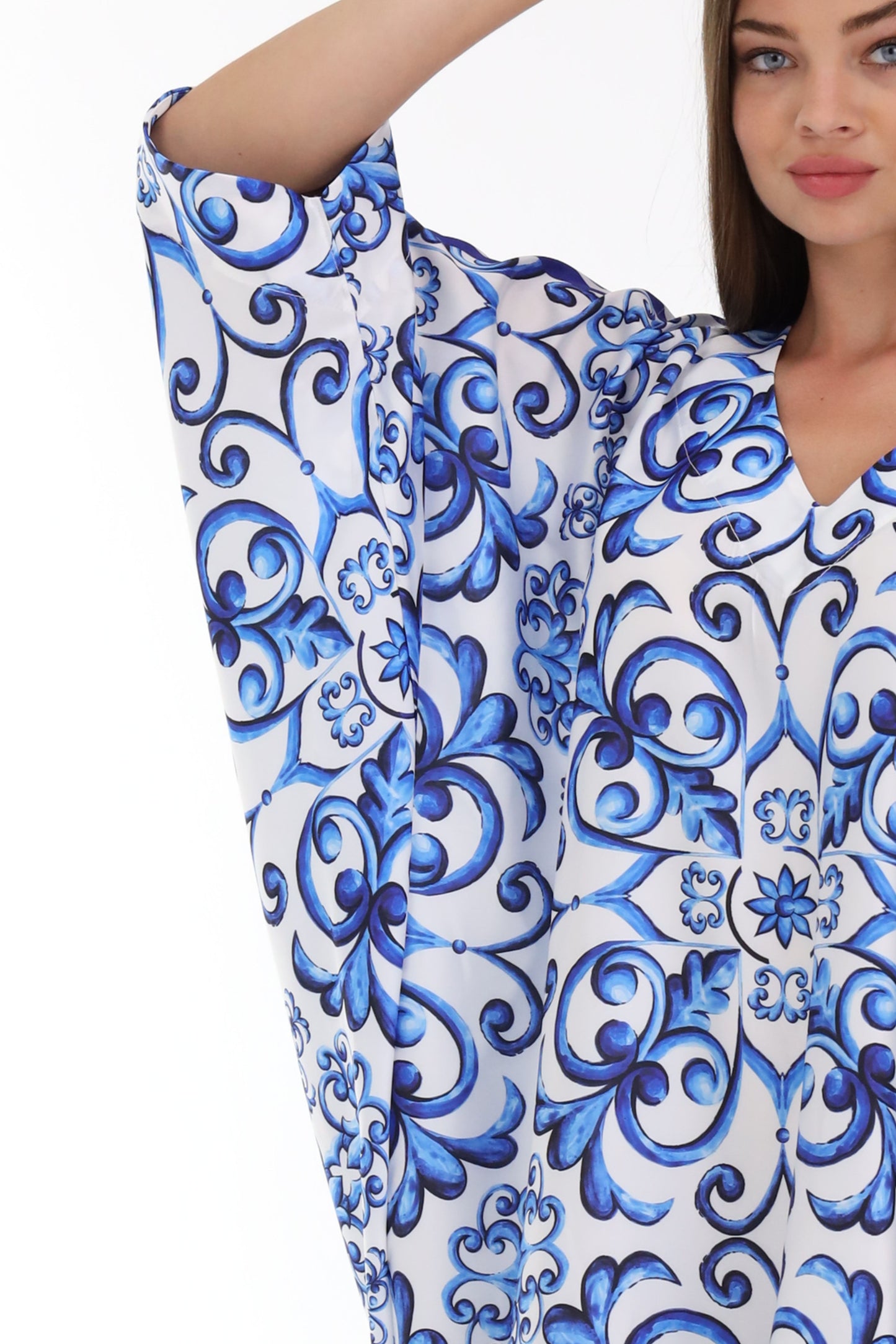 Gabbana Maiolica Blue Modern Kaftan