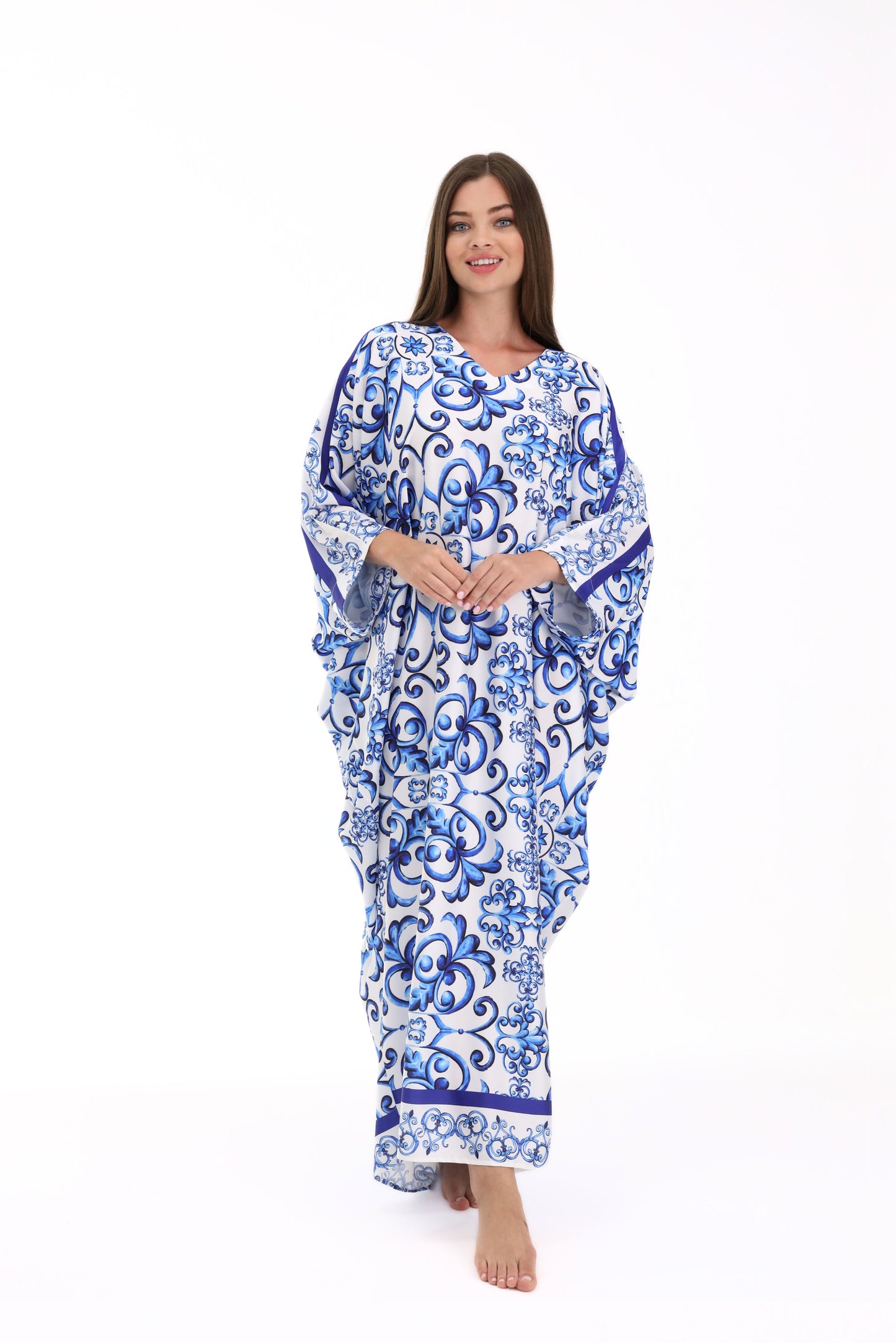 Gabbana Maiolica Blue Modest Kaftan