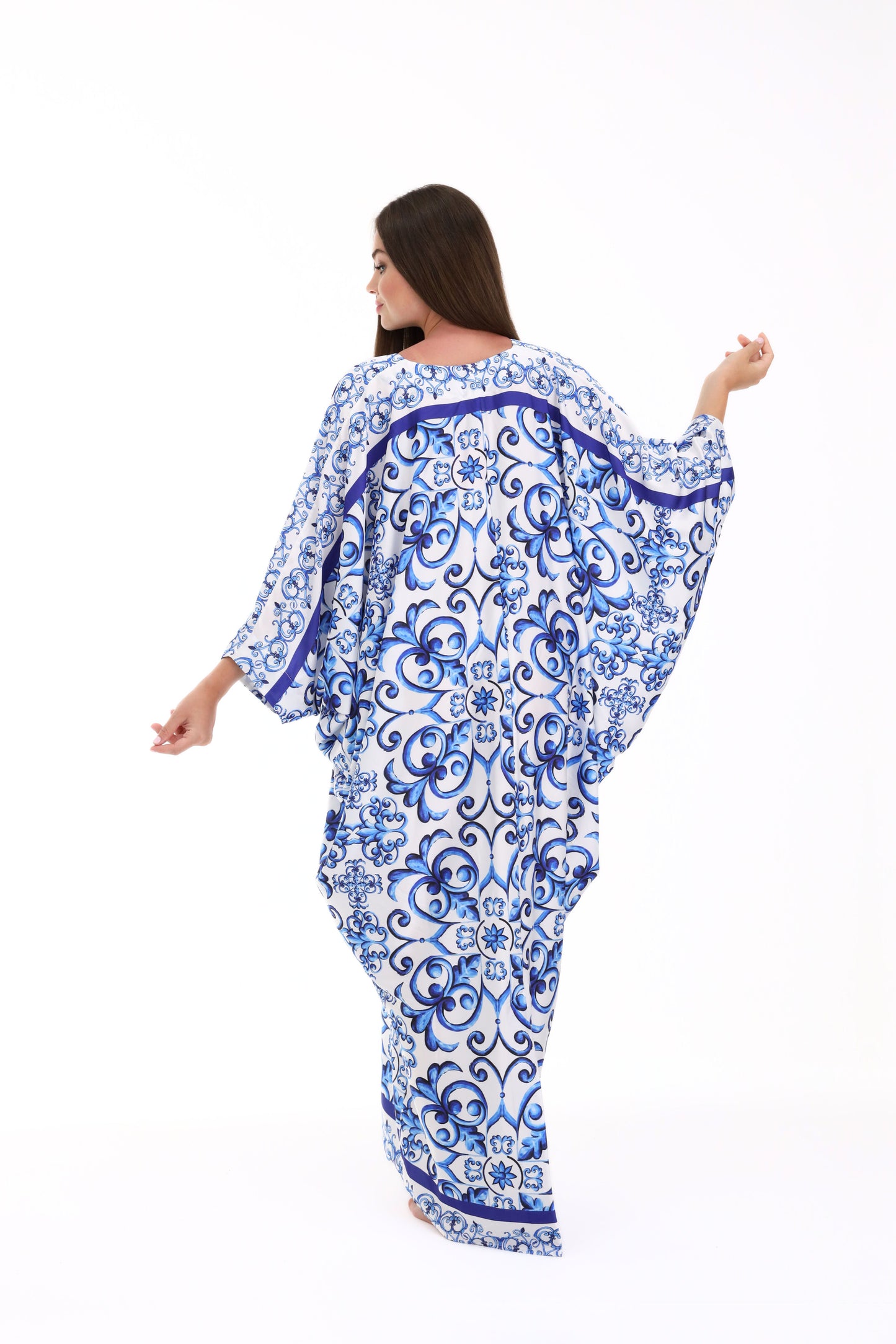 Gabbana Maiolica Blue Modest Kaftan
