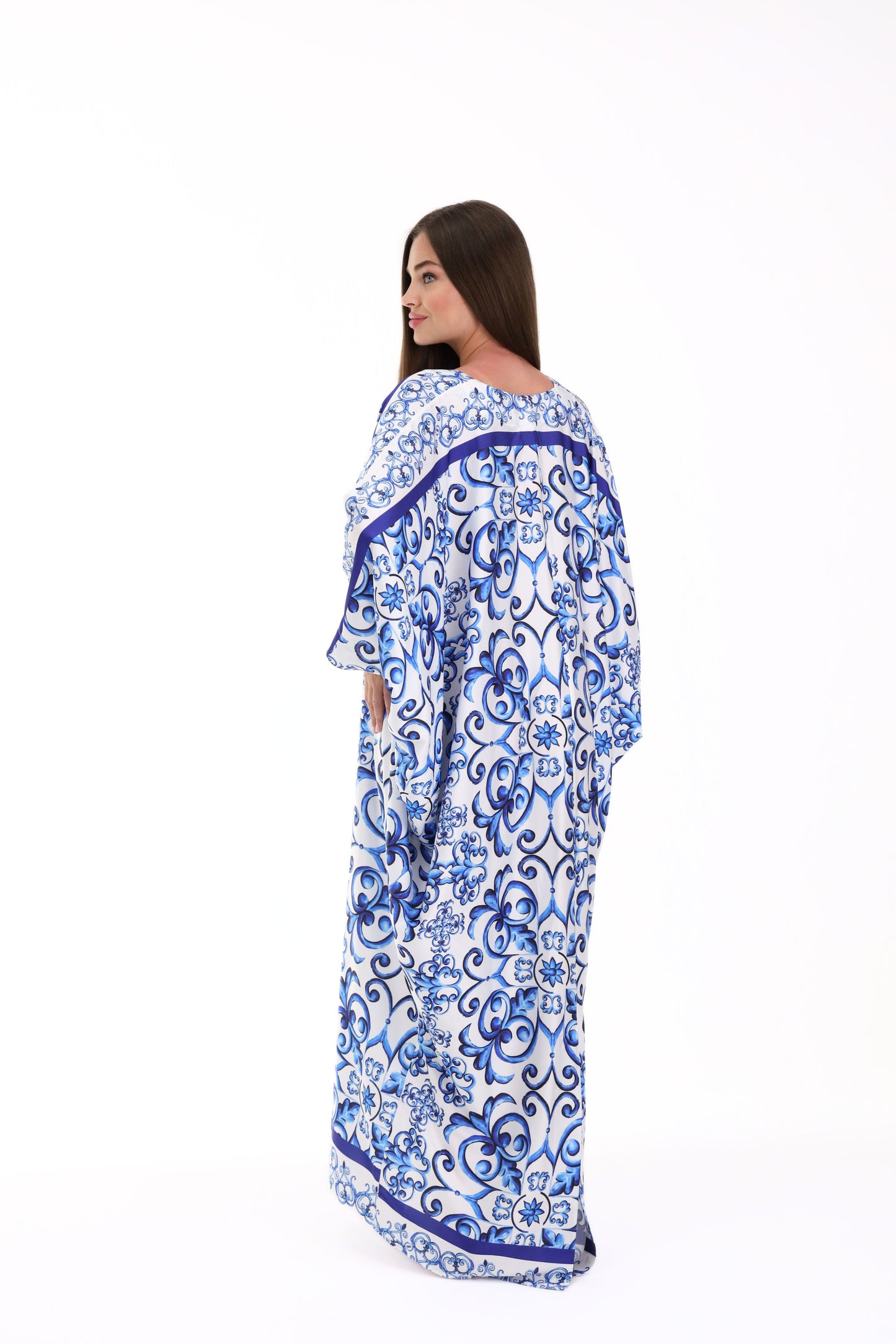 Gabbana Maiolica Blue Modest Kaftan