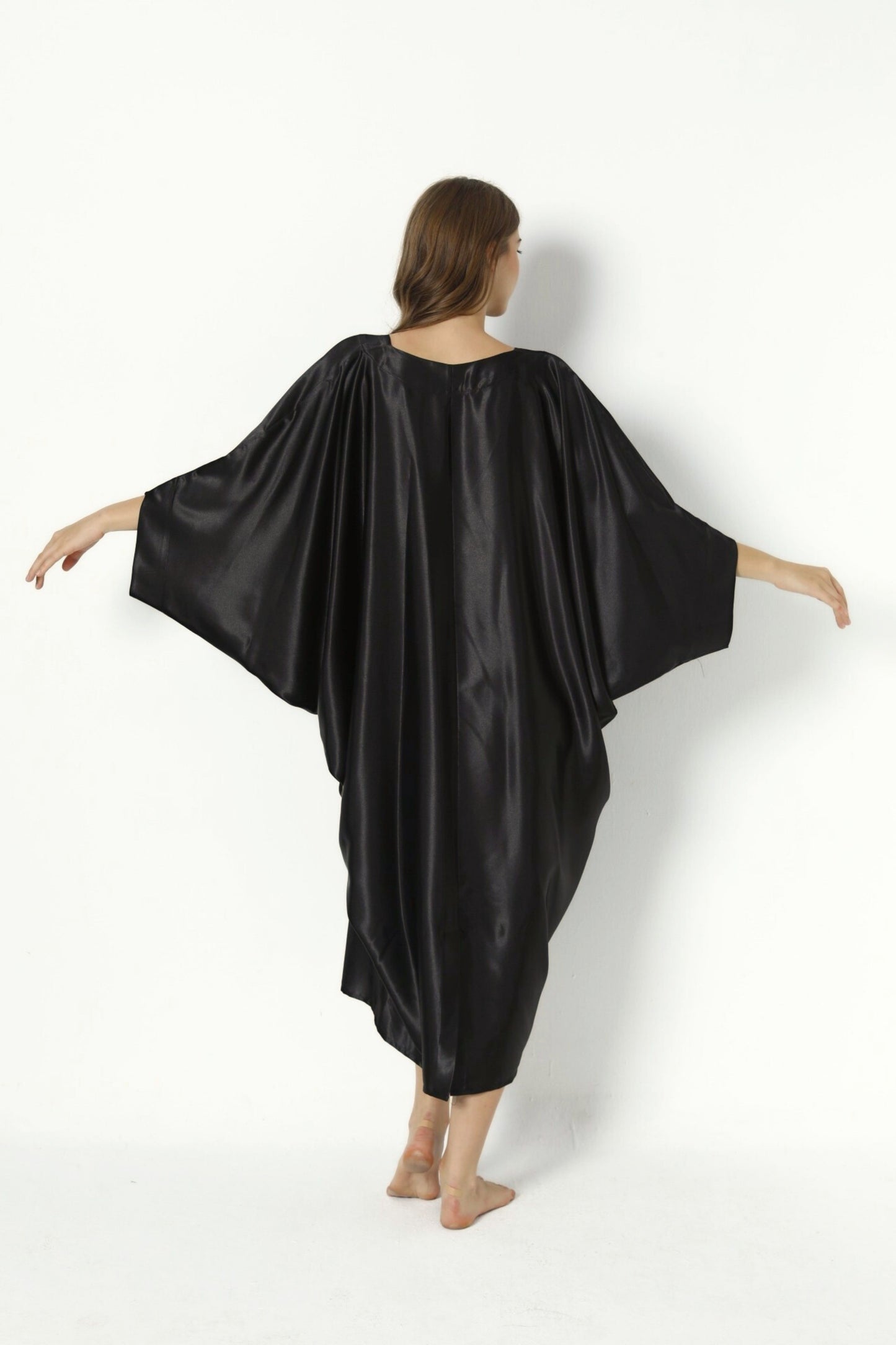 Silky Black Modern Kaftan