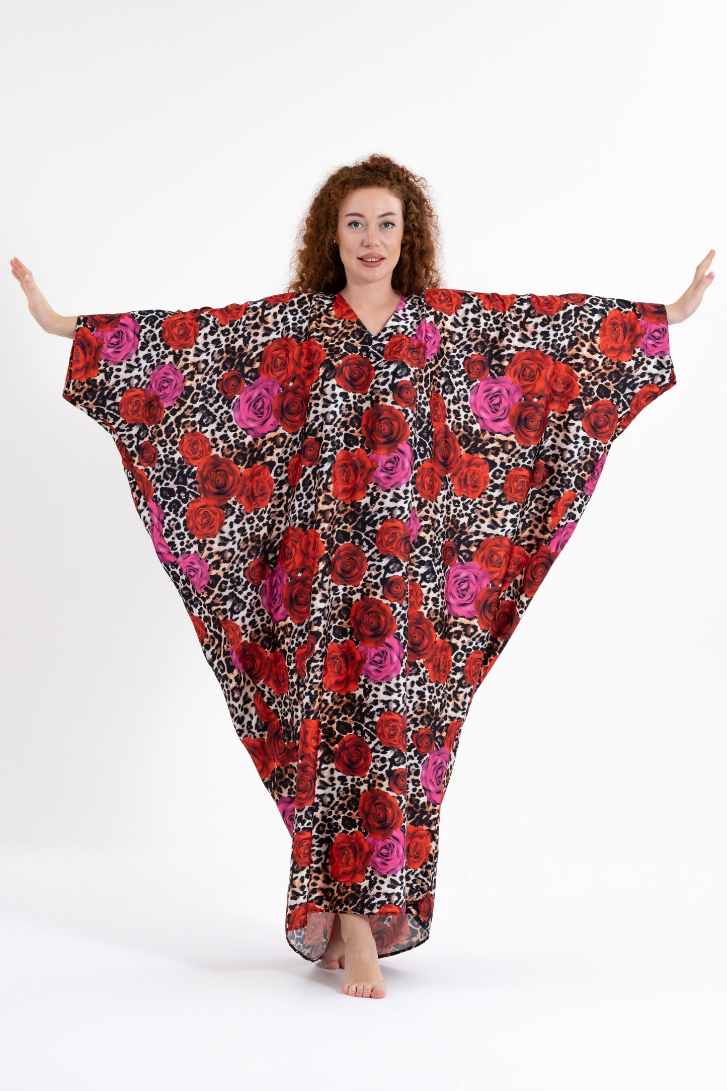Leopard Rose Modest Kaftan