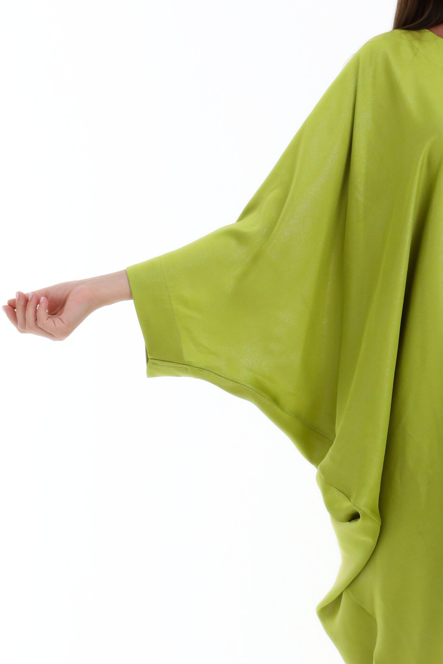 Sparkly Chartreuse Green Modest Kaftan