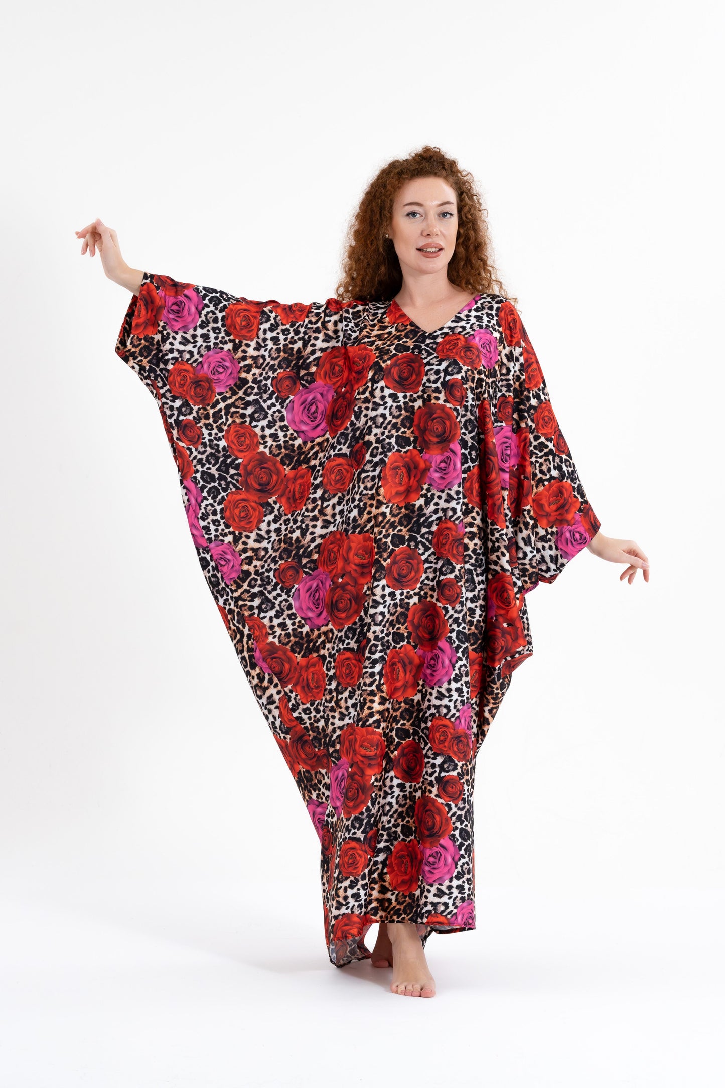 Leopard Rose Modest Kaftan
