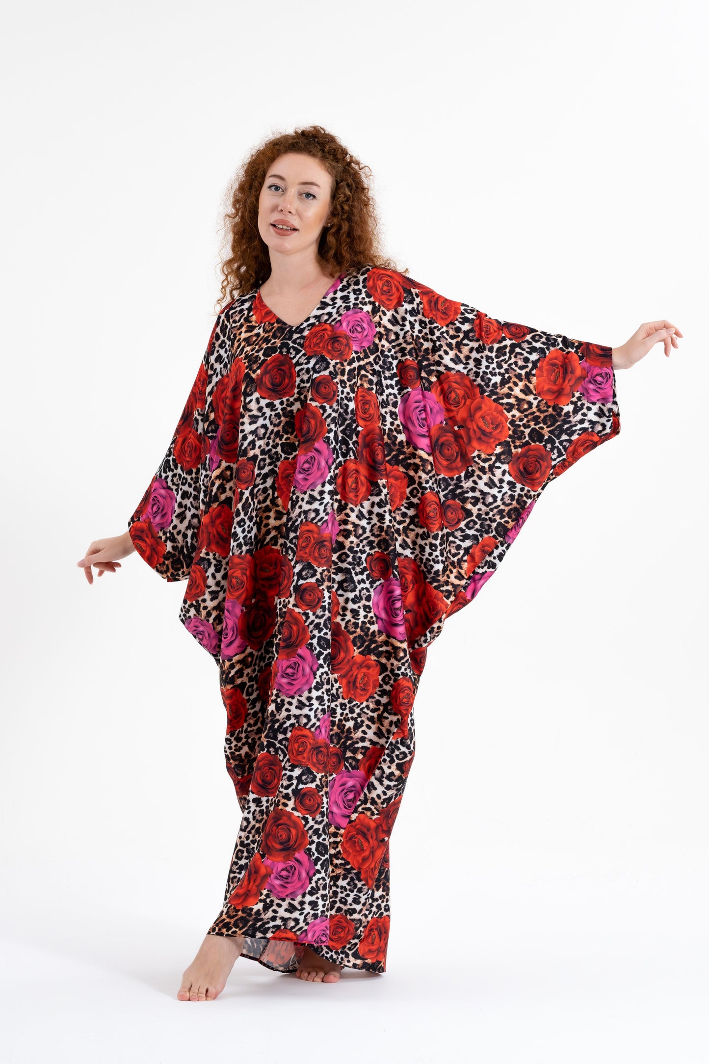 Leopard Rose Modest Kaftan