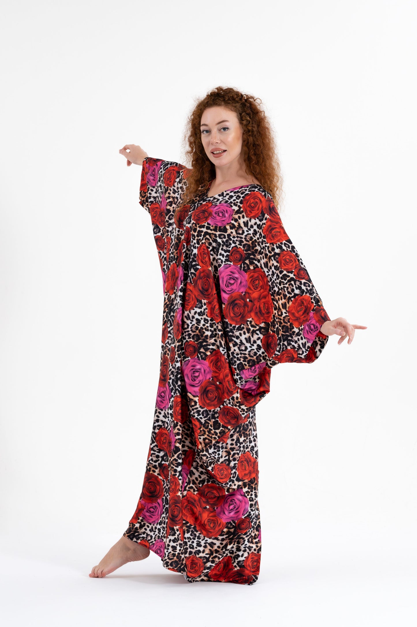 Leopard Rose Modest Kaftan