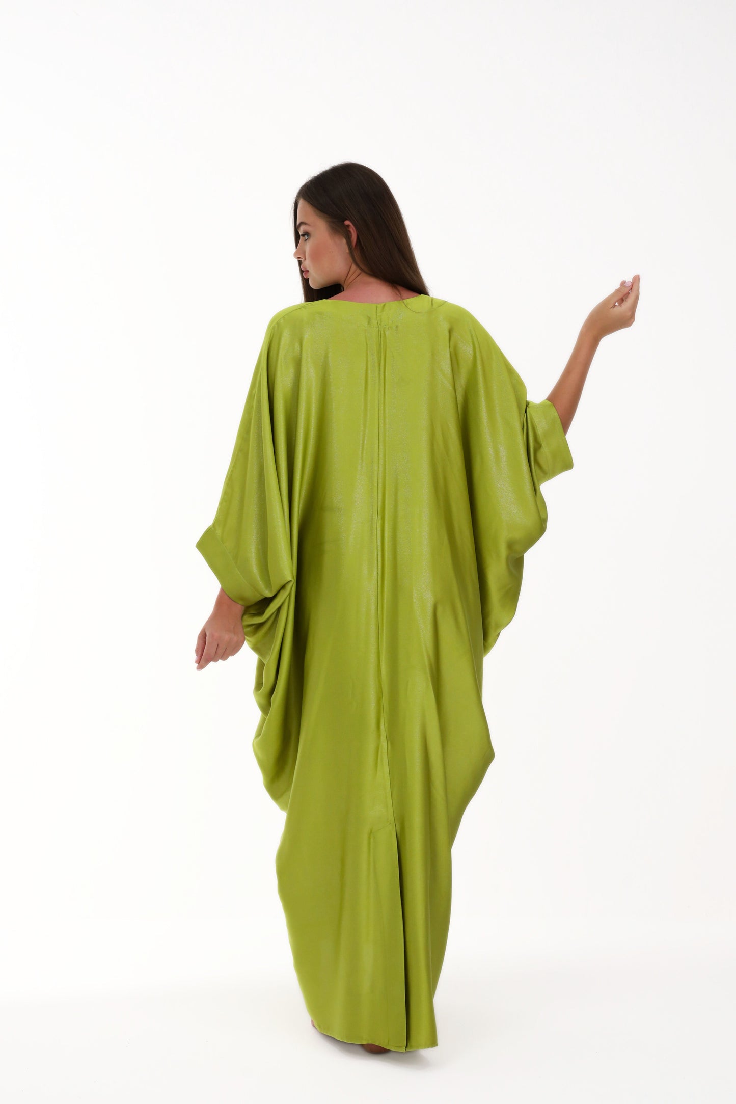 Sparkly Chartreuse Green Modest Kaftan