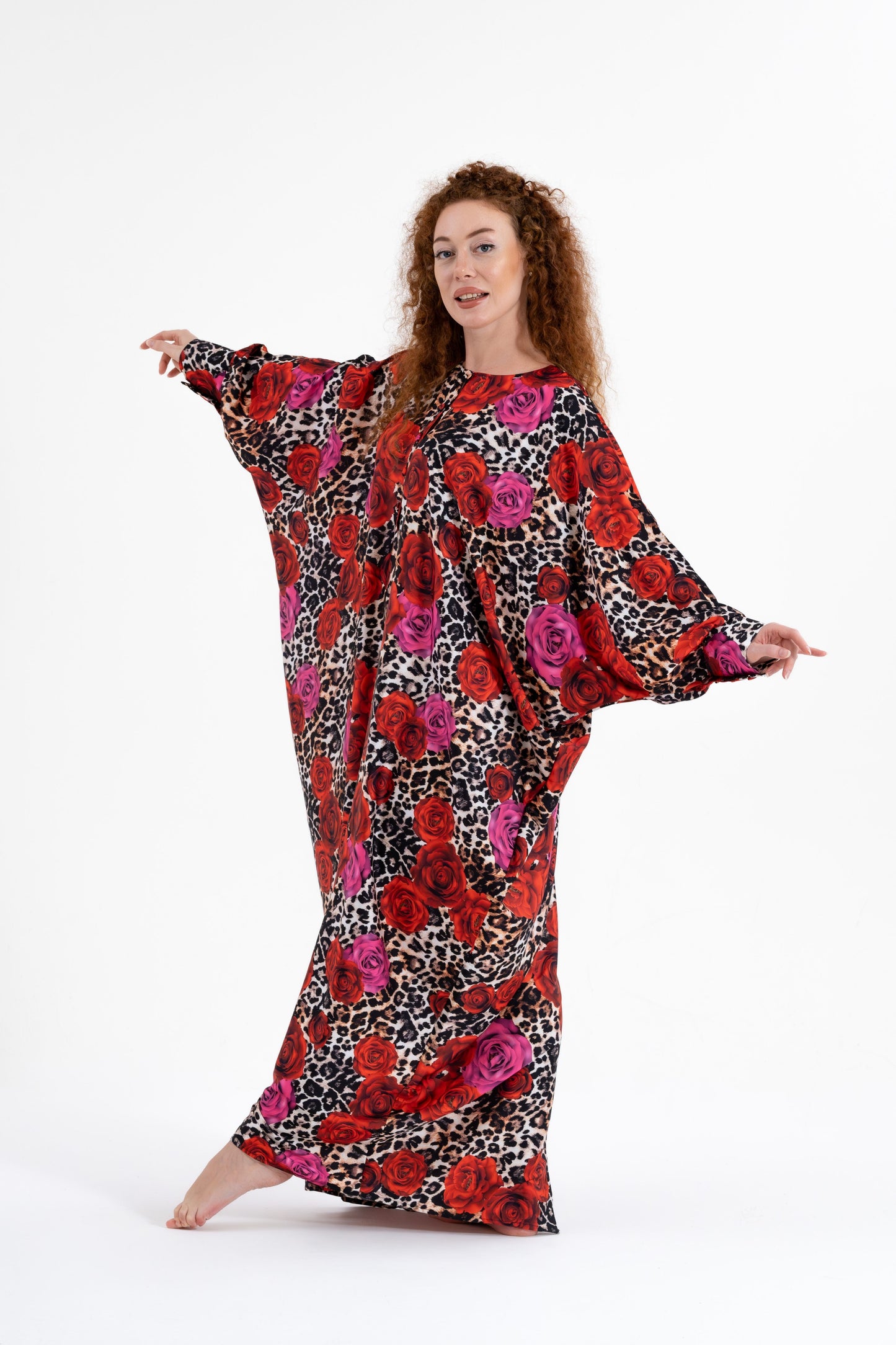 Leopard Rose Traditional Kaftan