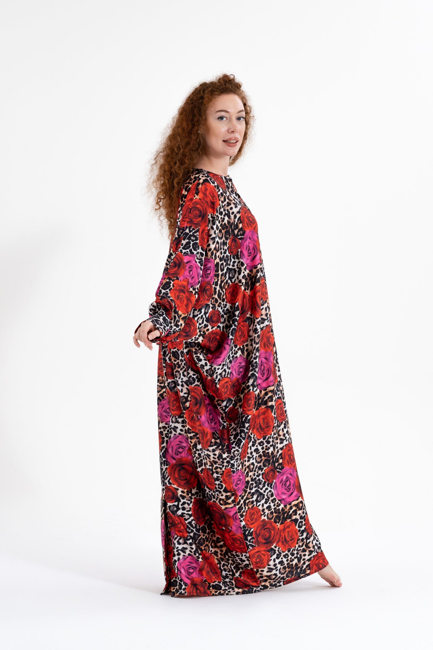 Leopard Rose Traditional Kaftan