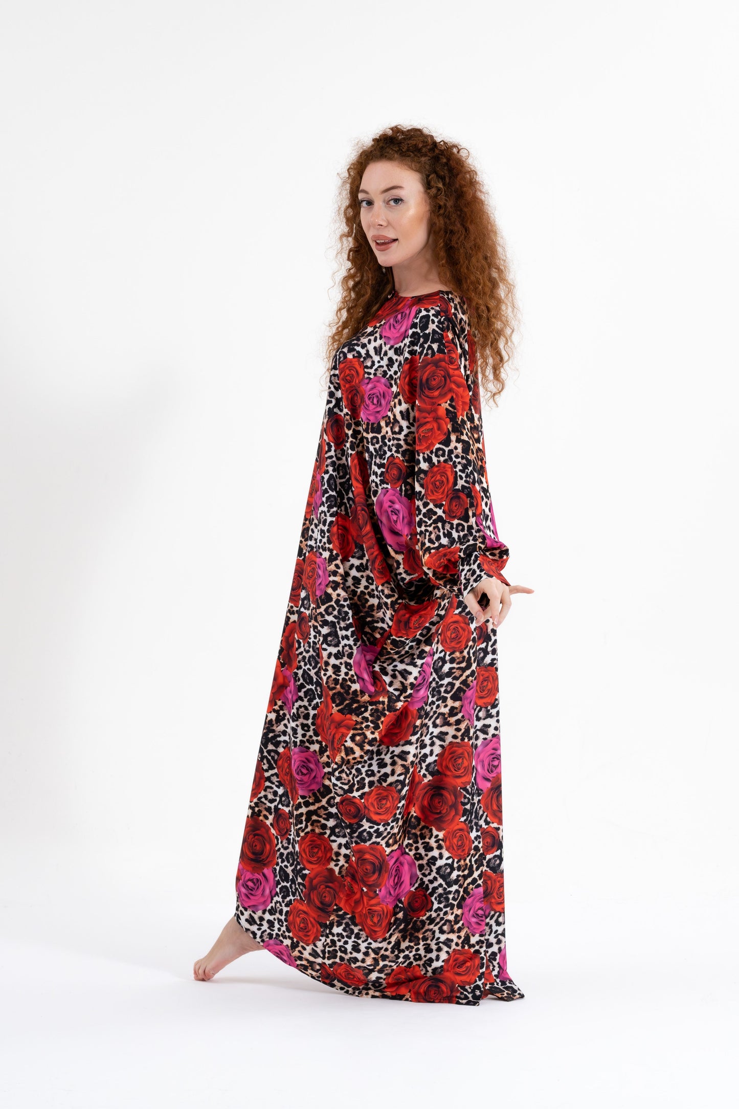 Leopard Rose Traditional Kaftan