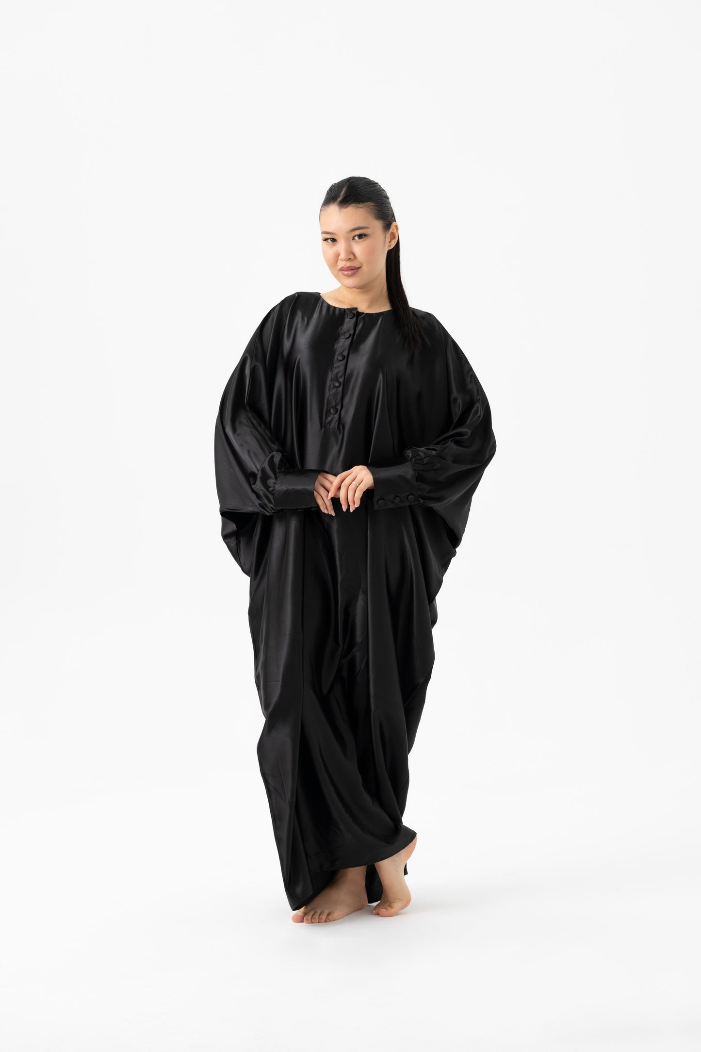 Silky Black Traditional Kaftan