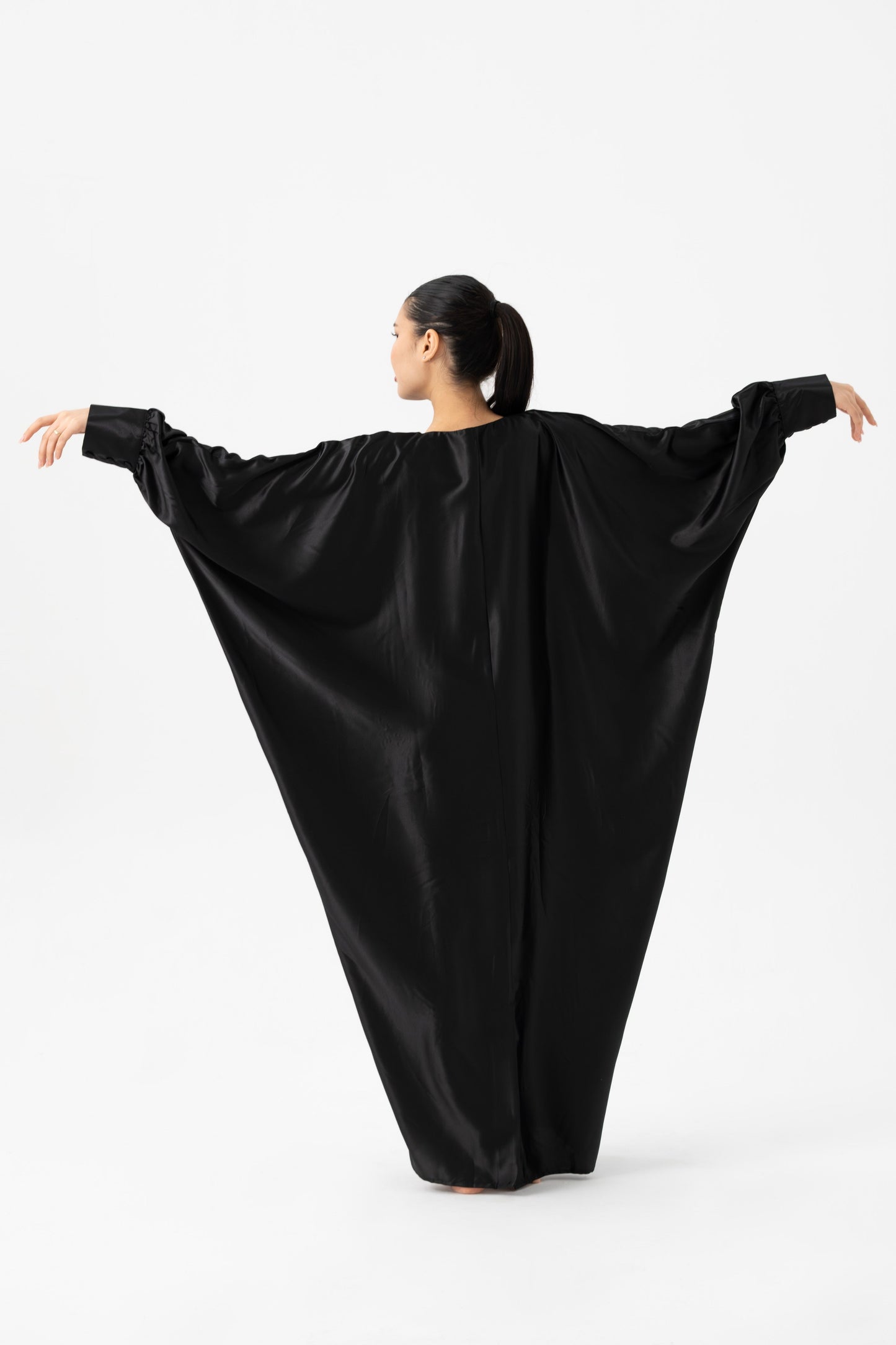 Silky Black Traditional Kaftan