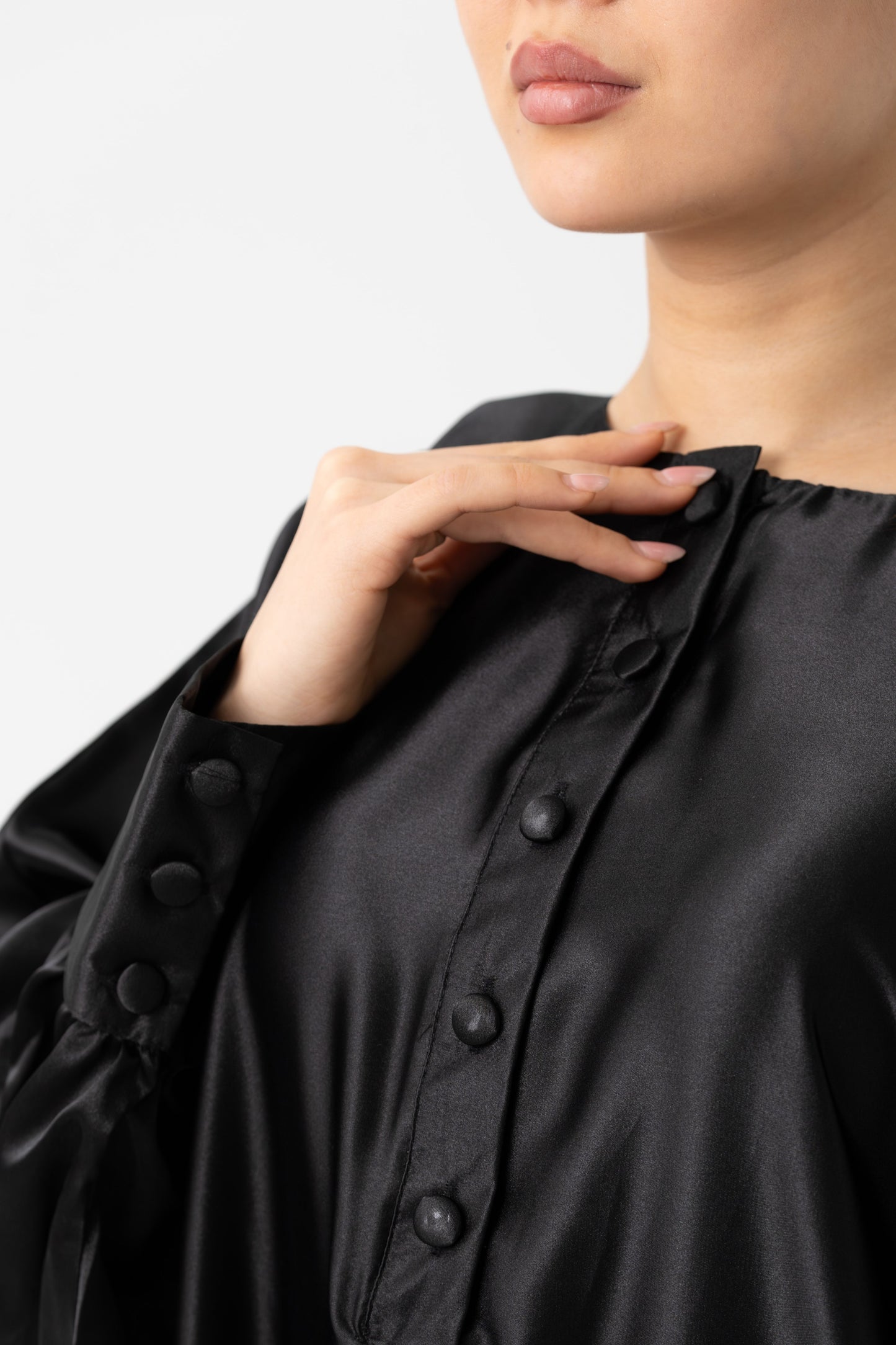 Silky Black Traditional Kaftan