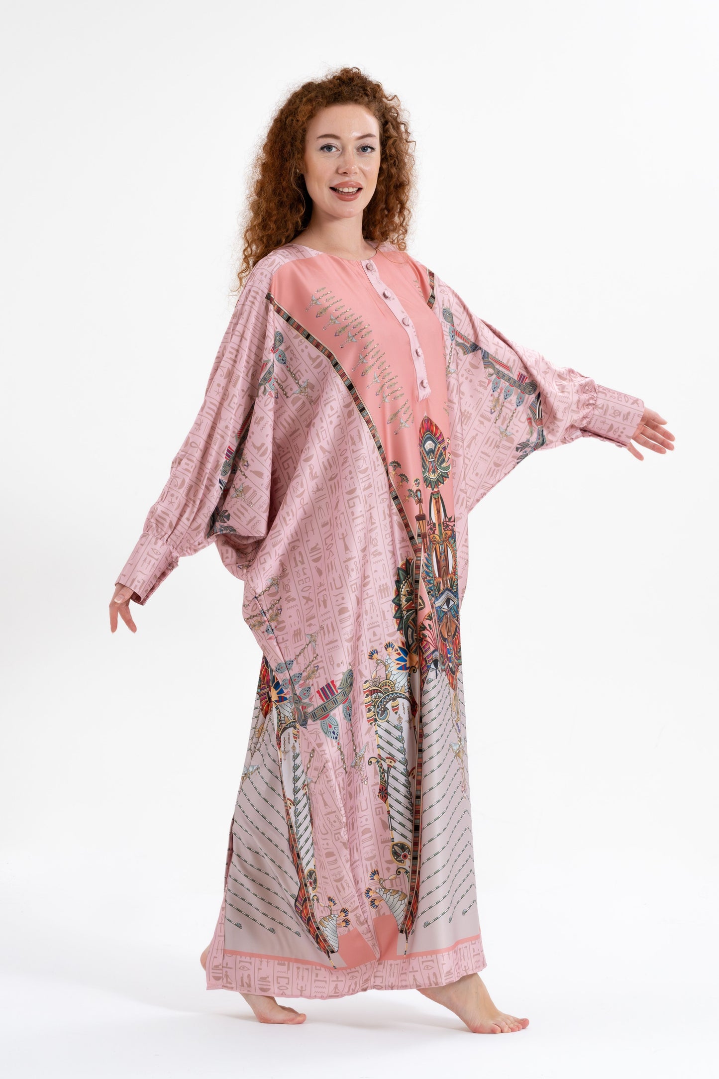 Pink Egyptian Oracles Traditional Kaftan