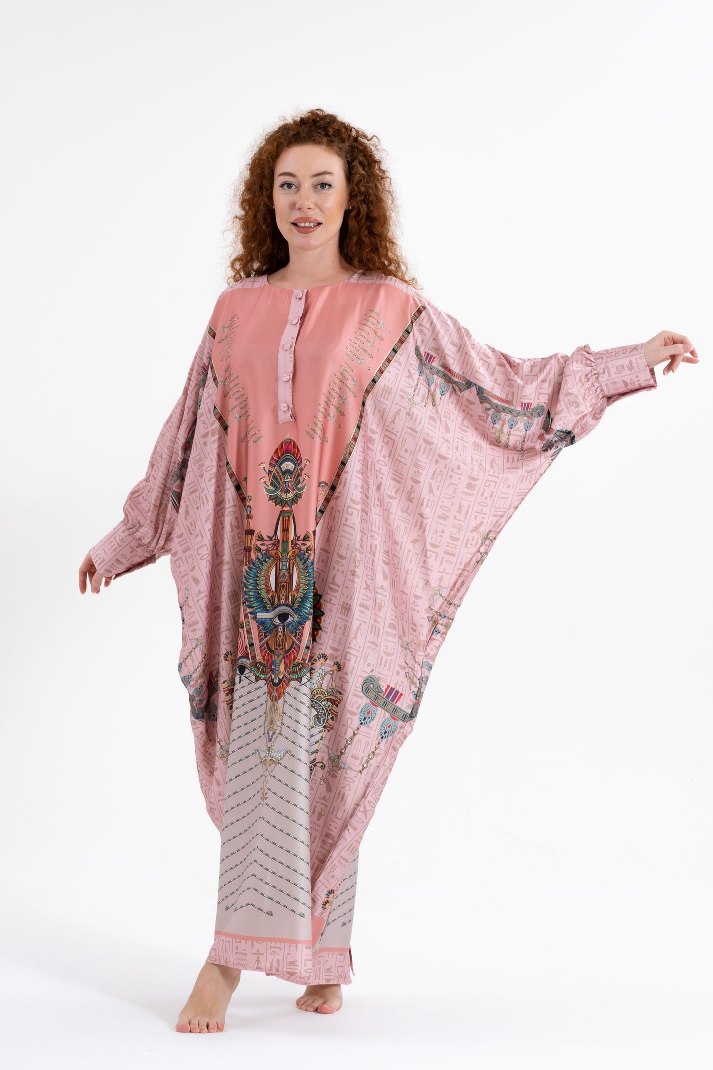 Pink Egyptian Oracles Traditional Kaftan