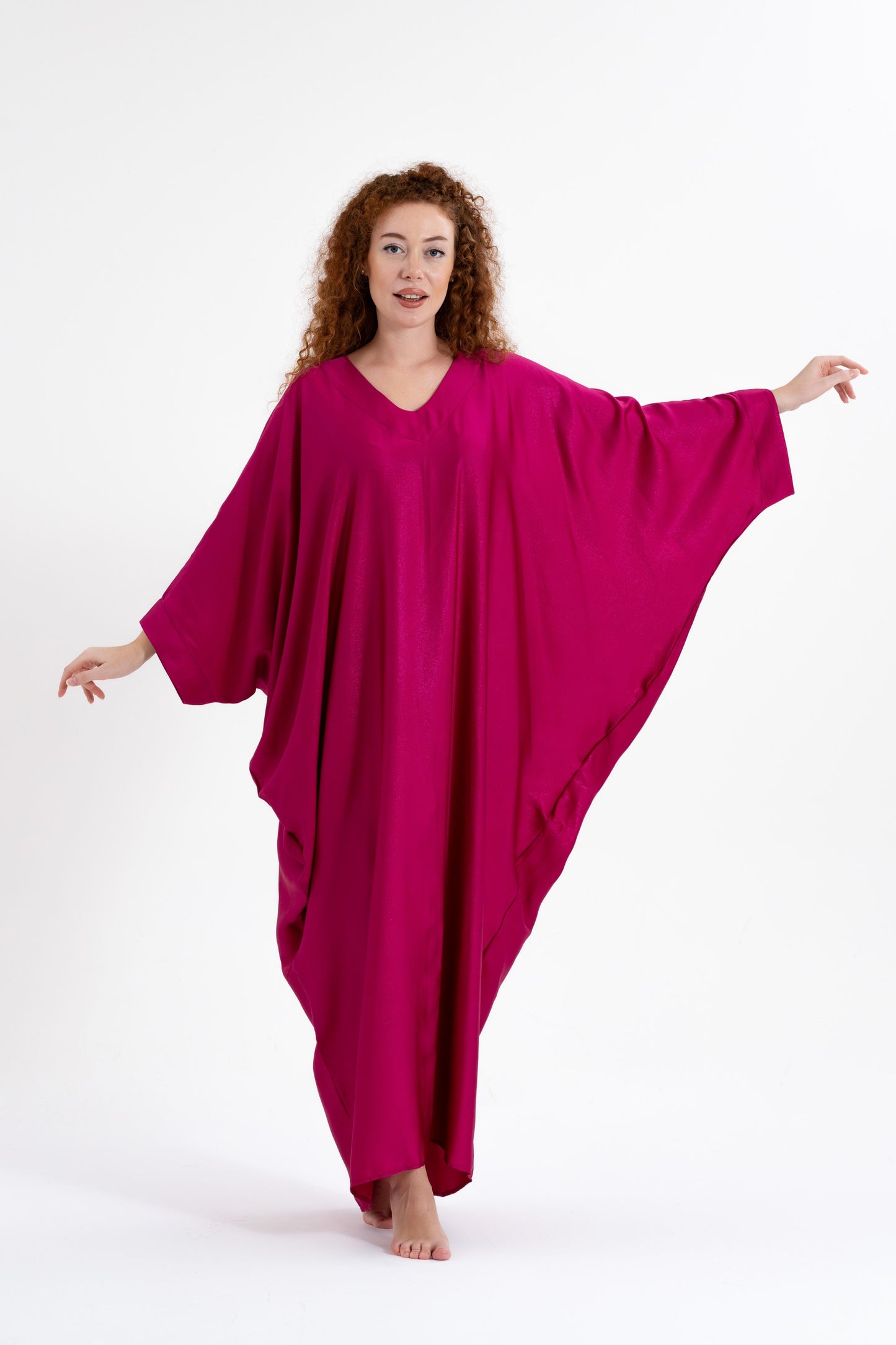 Fushsia Glitter Modest Kaftan