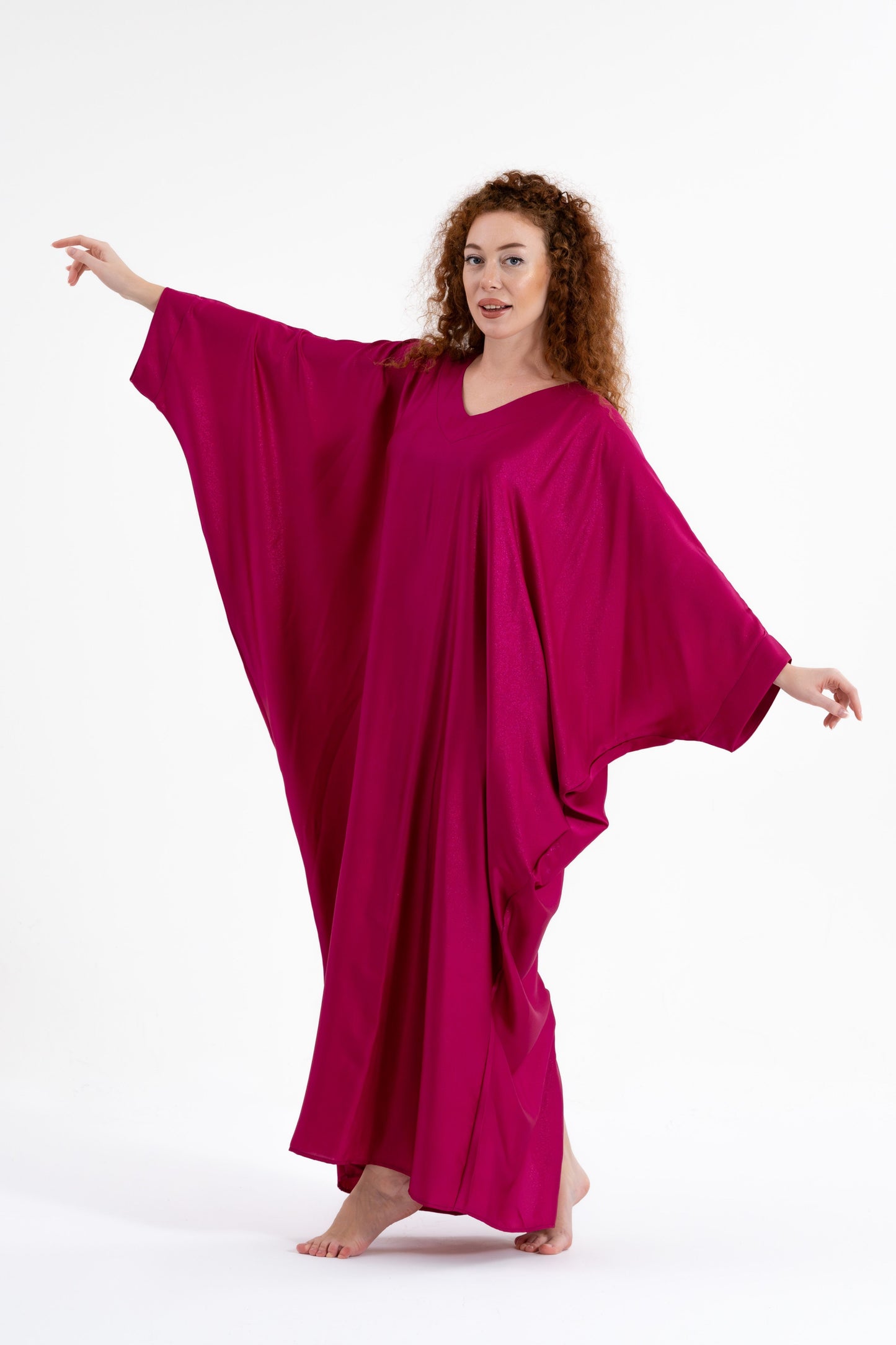 Fushsia Glitter Modest Kaftan