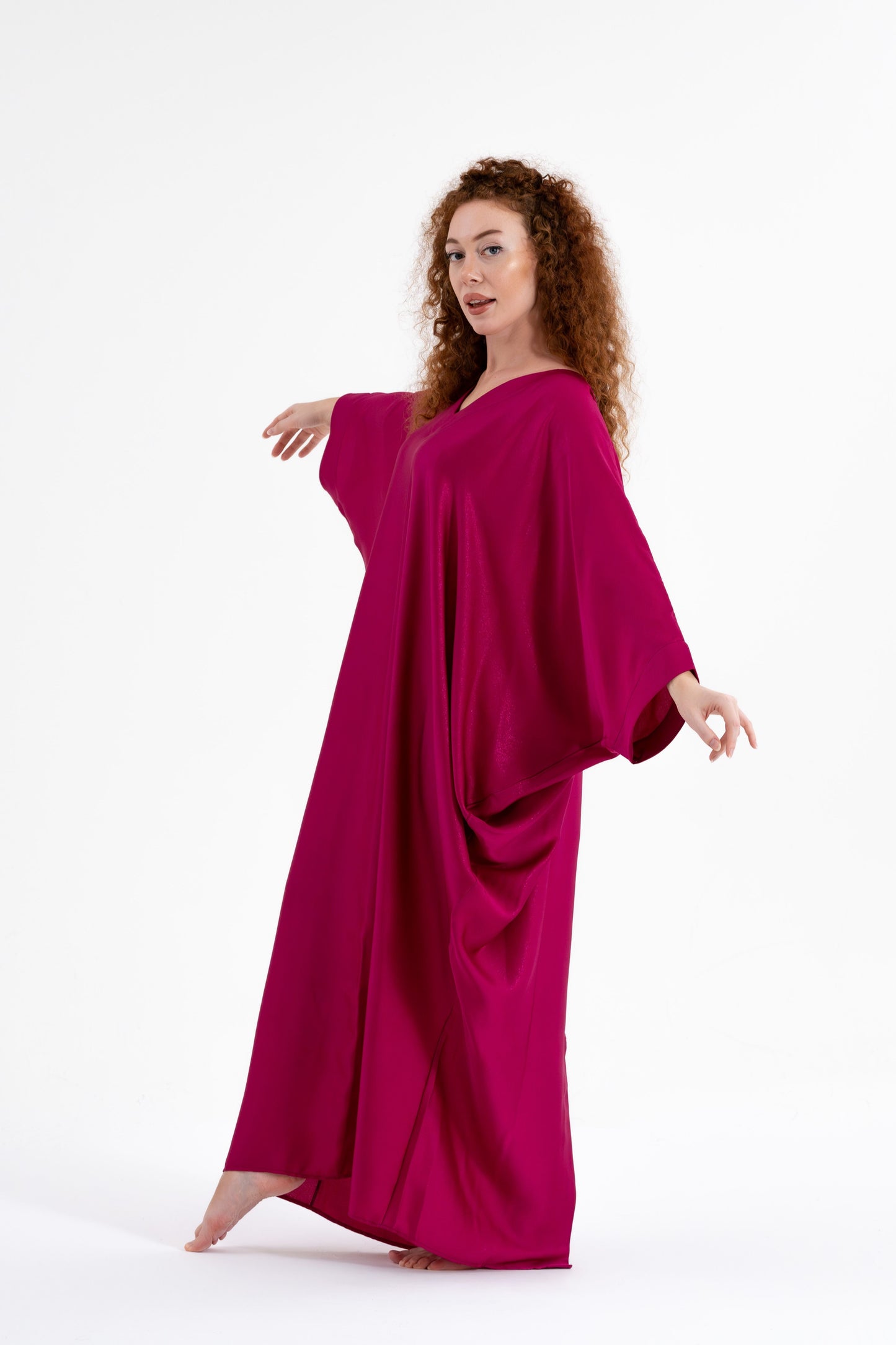 Fushsia Glitter Modest Kaftan