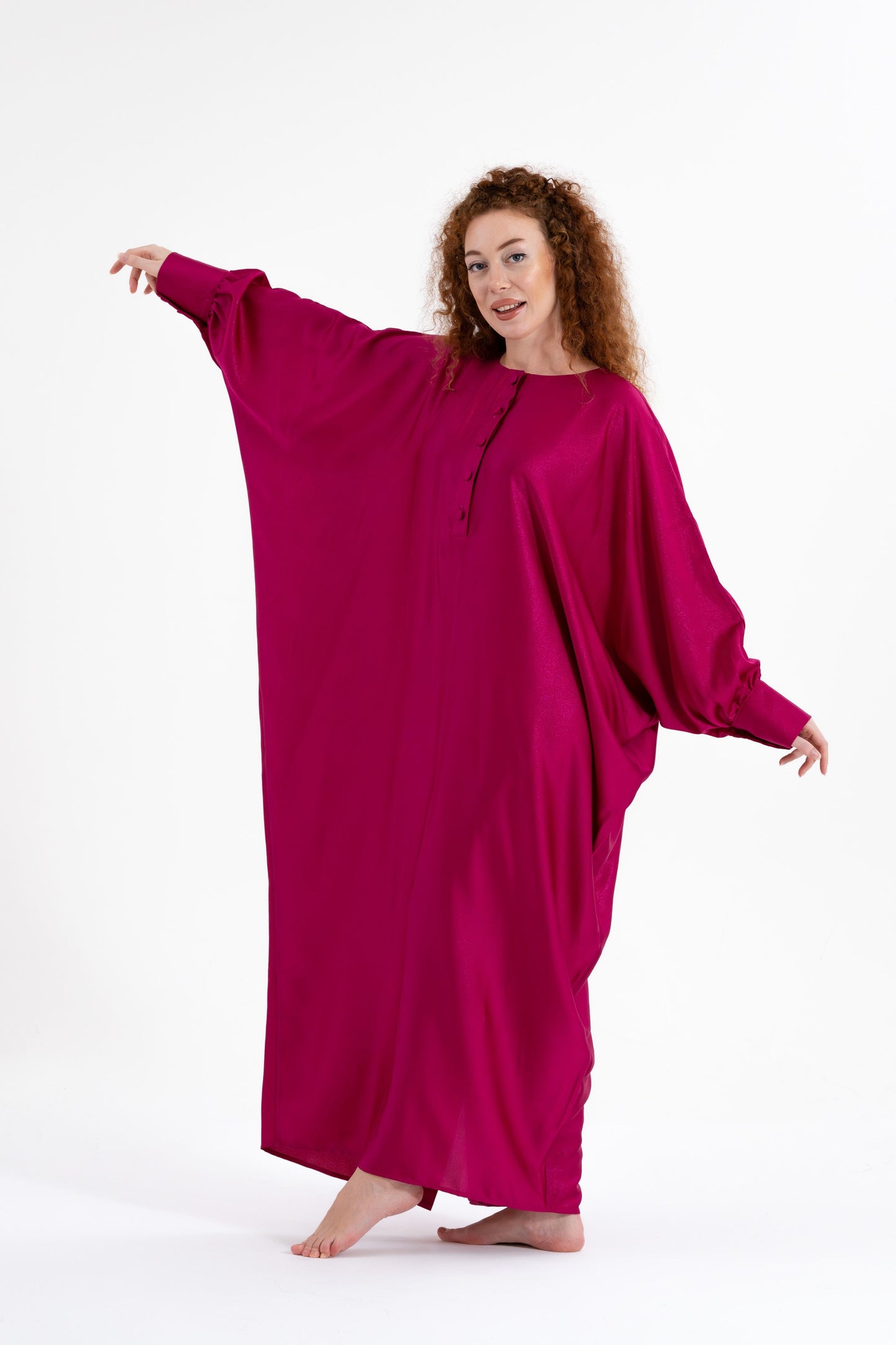 Fushsia Glitter Traditional Kaftan