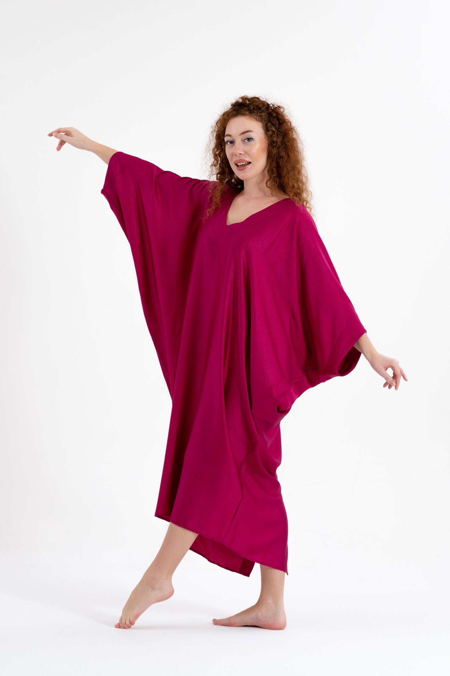 Fushsia Glitter Modern Kaftan