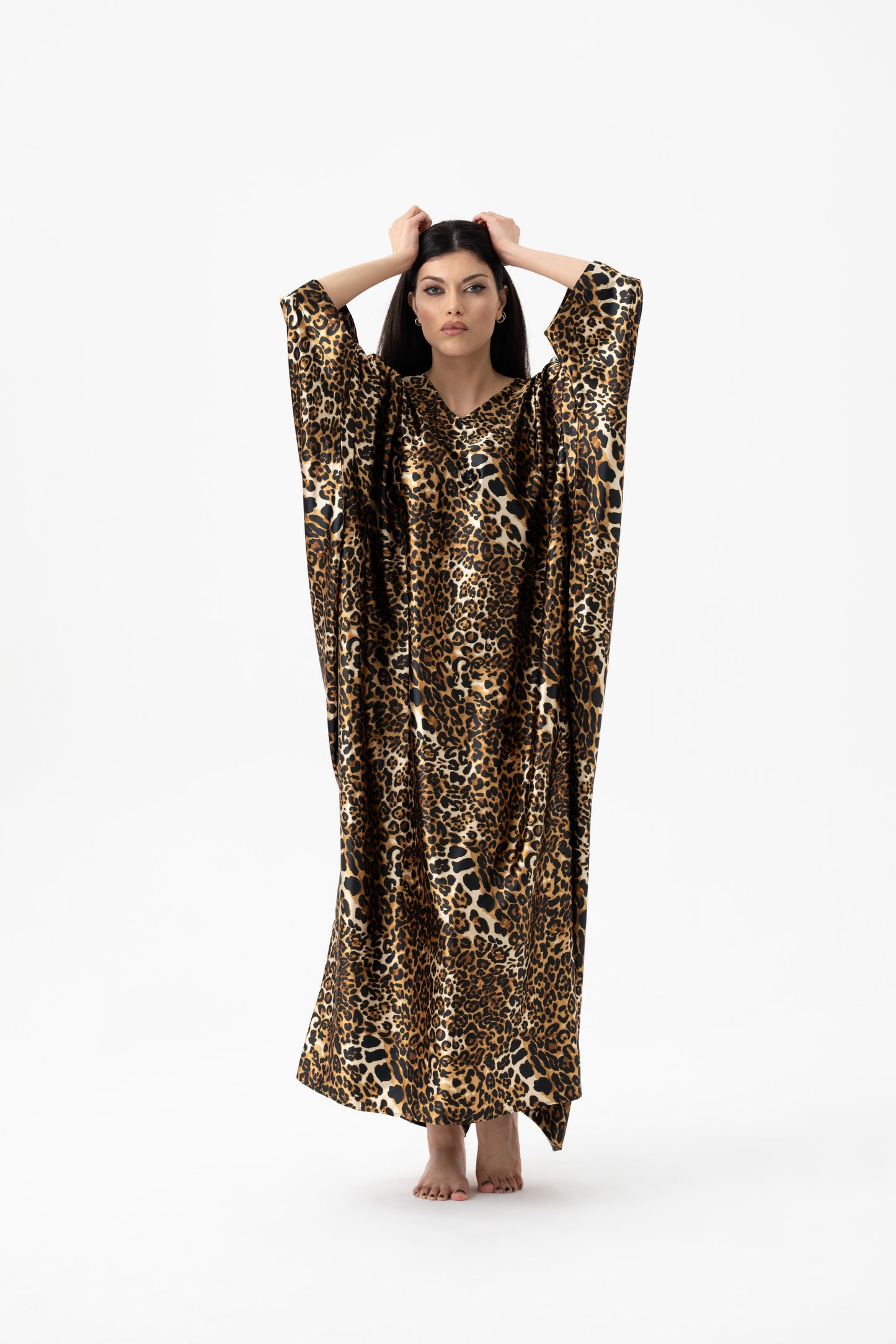 Classy Leopard Modest Kaftan