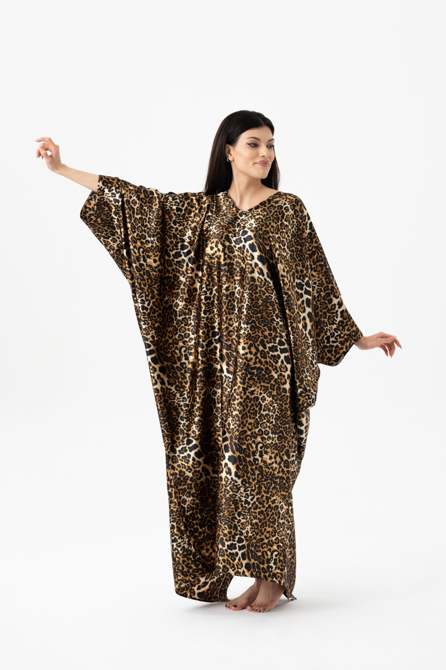 Classy Leopard Modest Kaftan