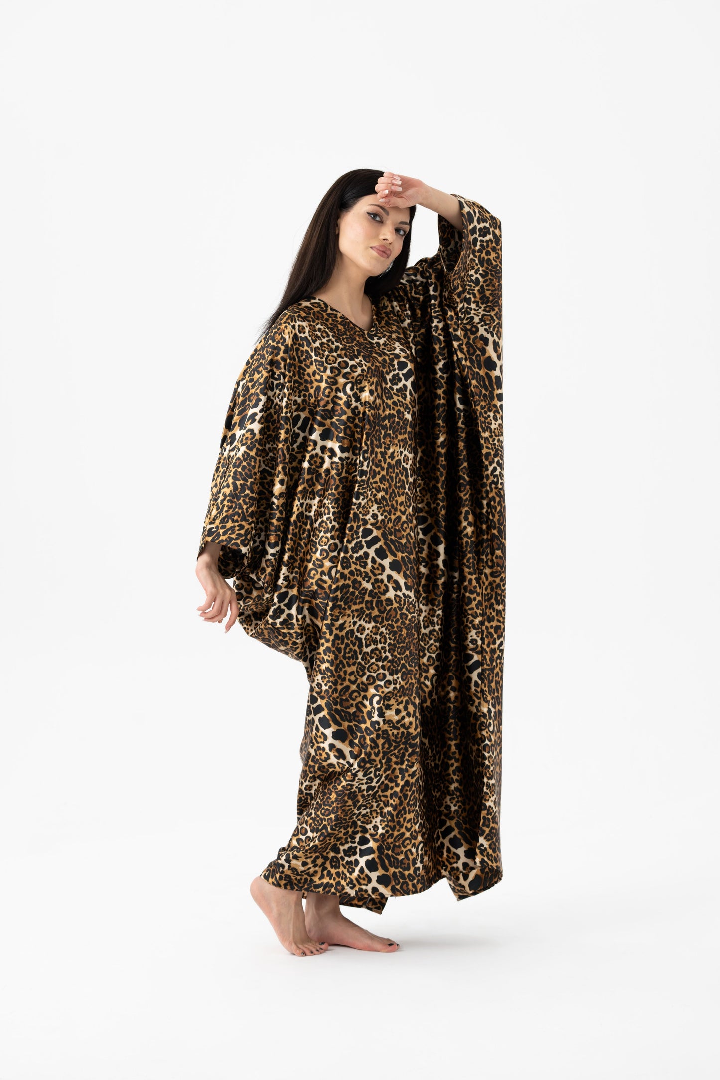 Classy Leopard Modest Kaftan