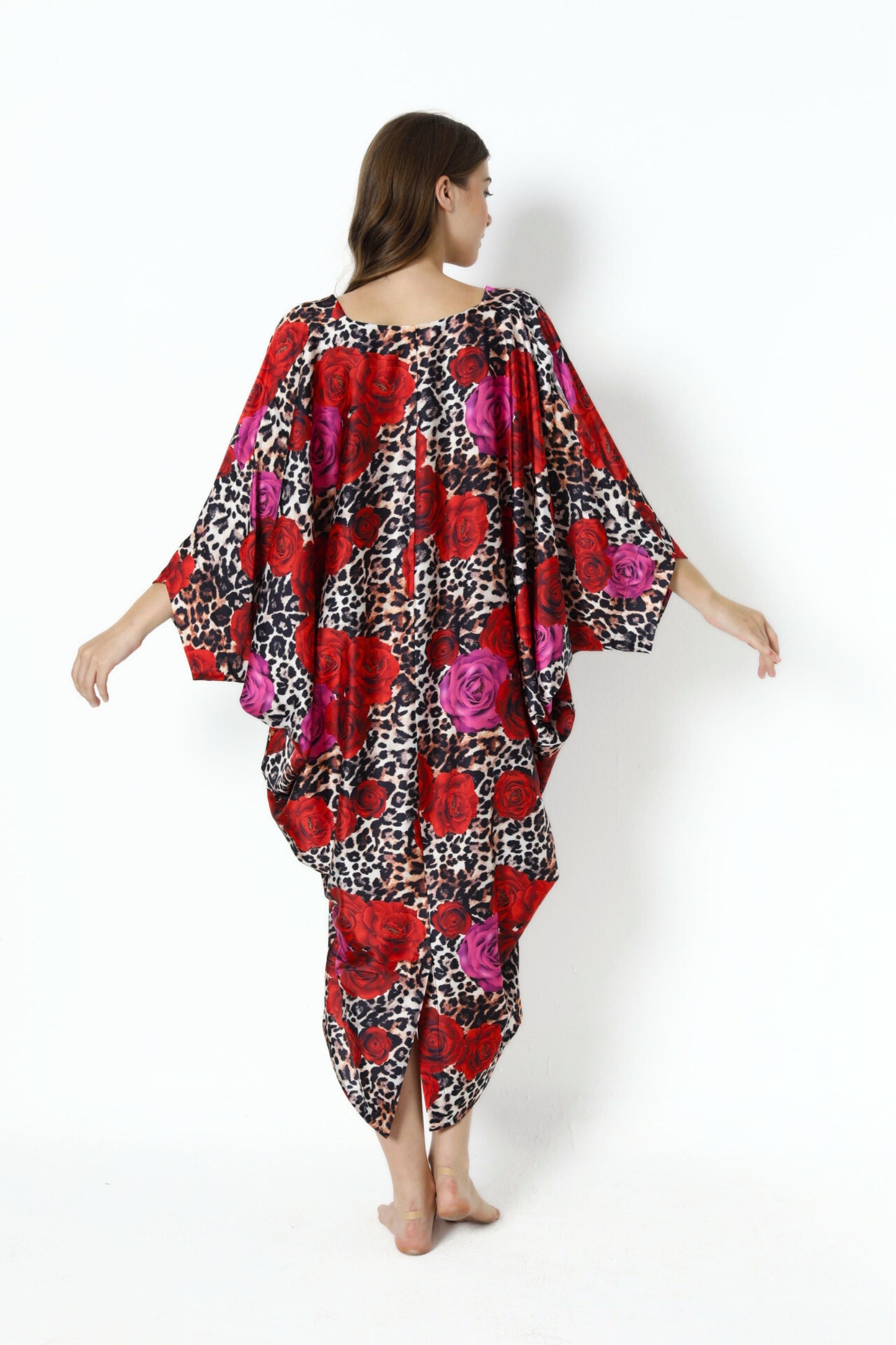 Leopard Rose Modern Kaftan