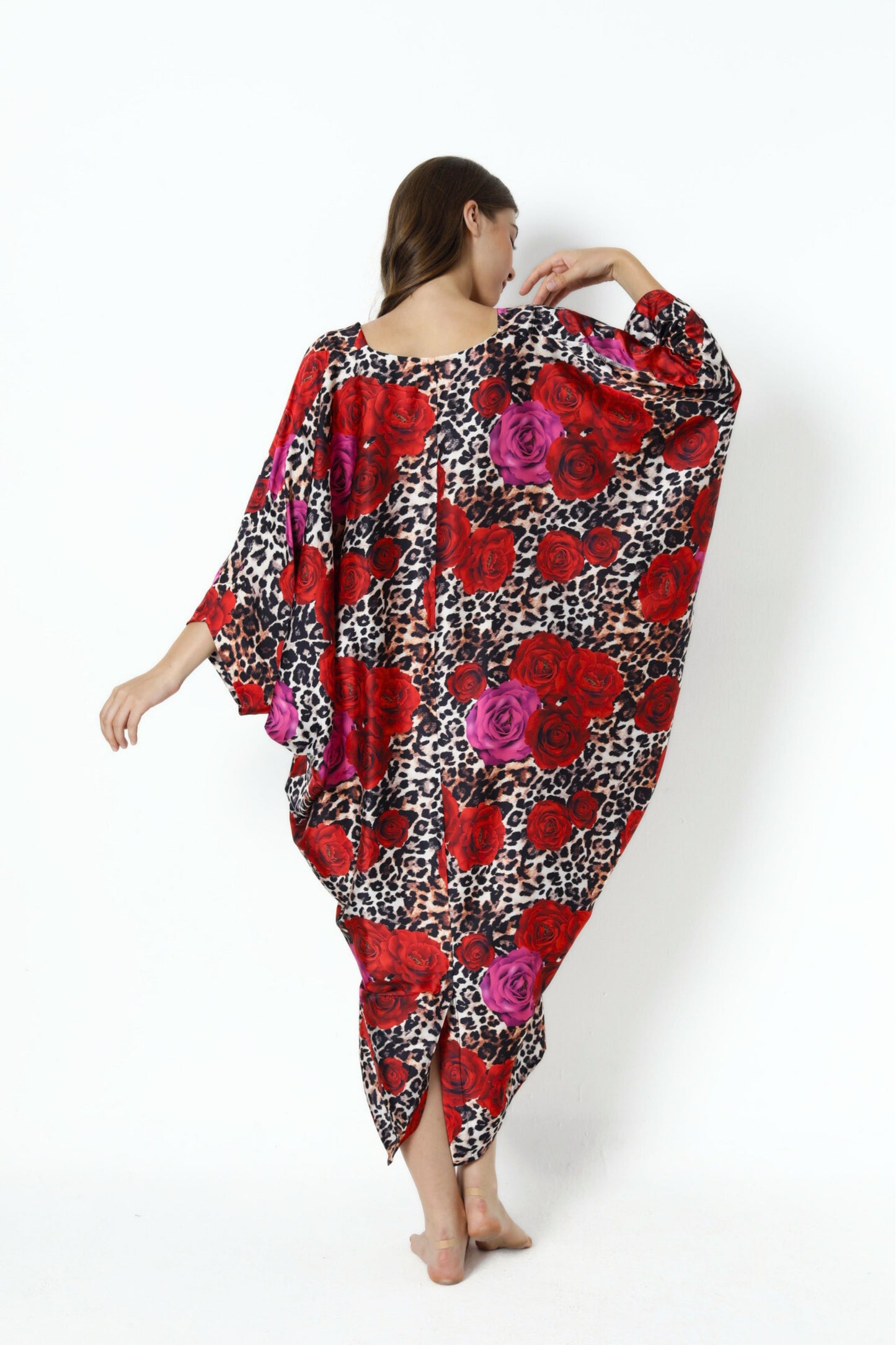 Leopard Rose Modern Kaftan