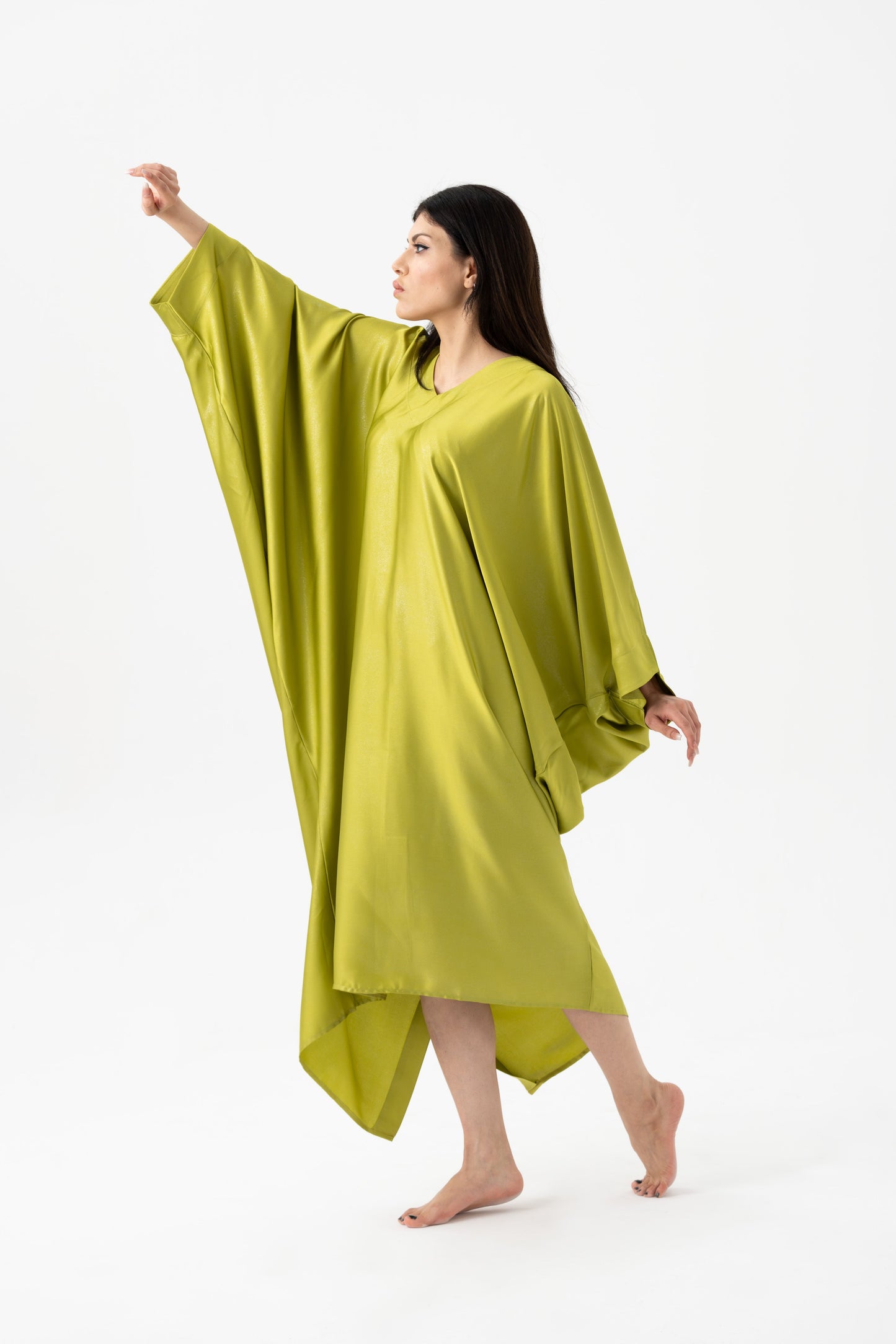 Sparkly Chartreuse Green Modern Kaftan