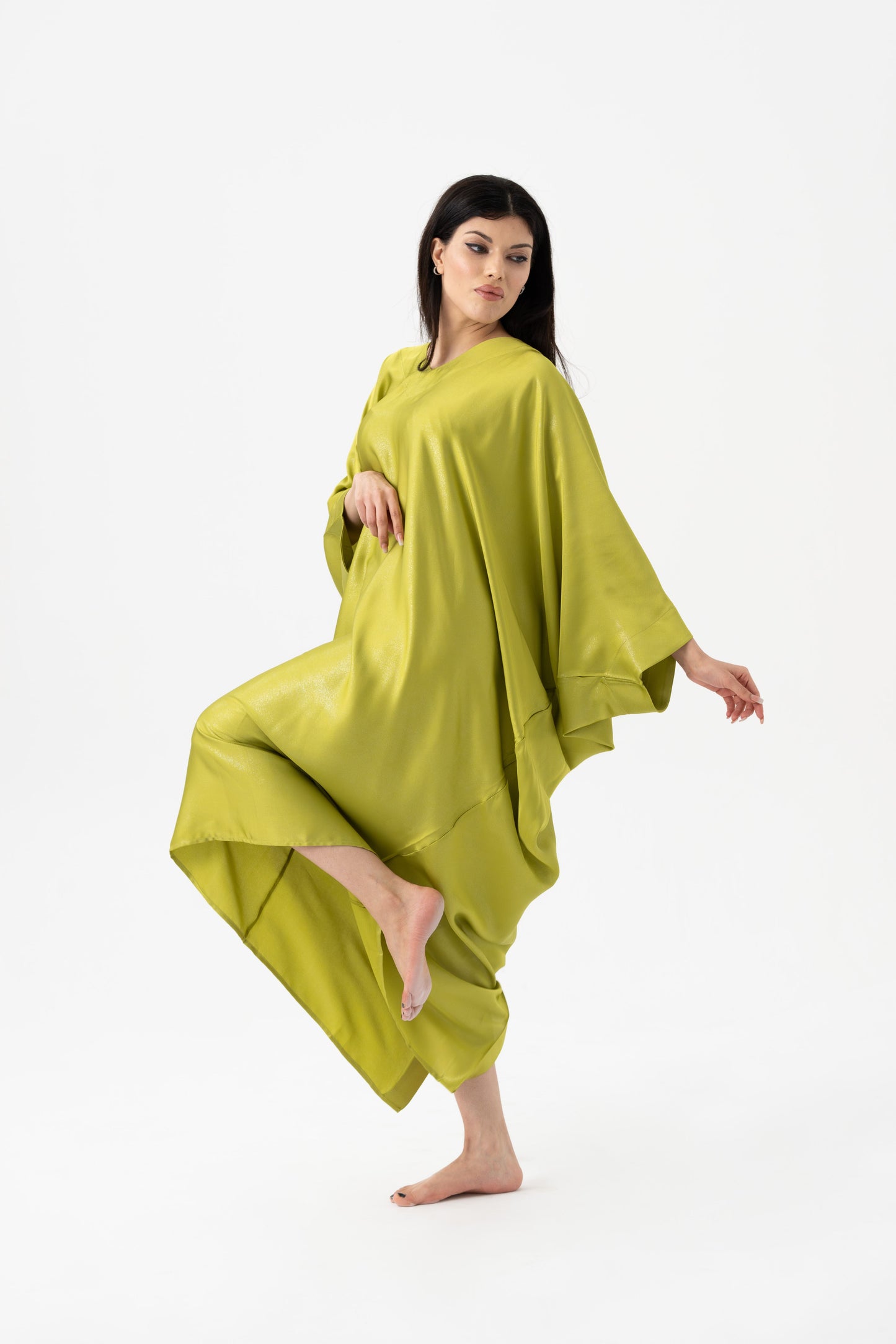 Sparkly Chartreuse Green Modern Kaftan