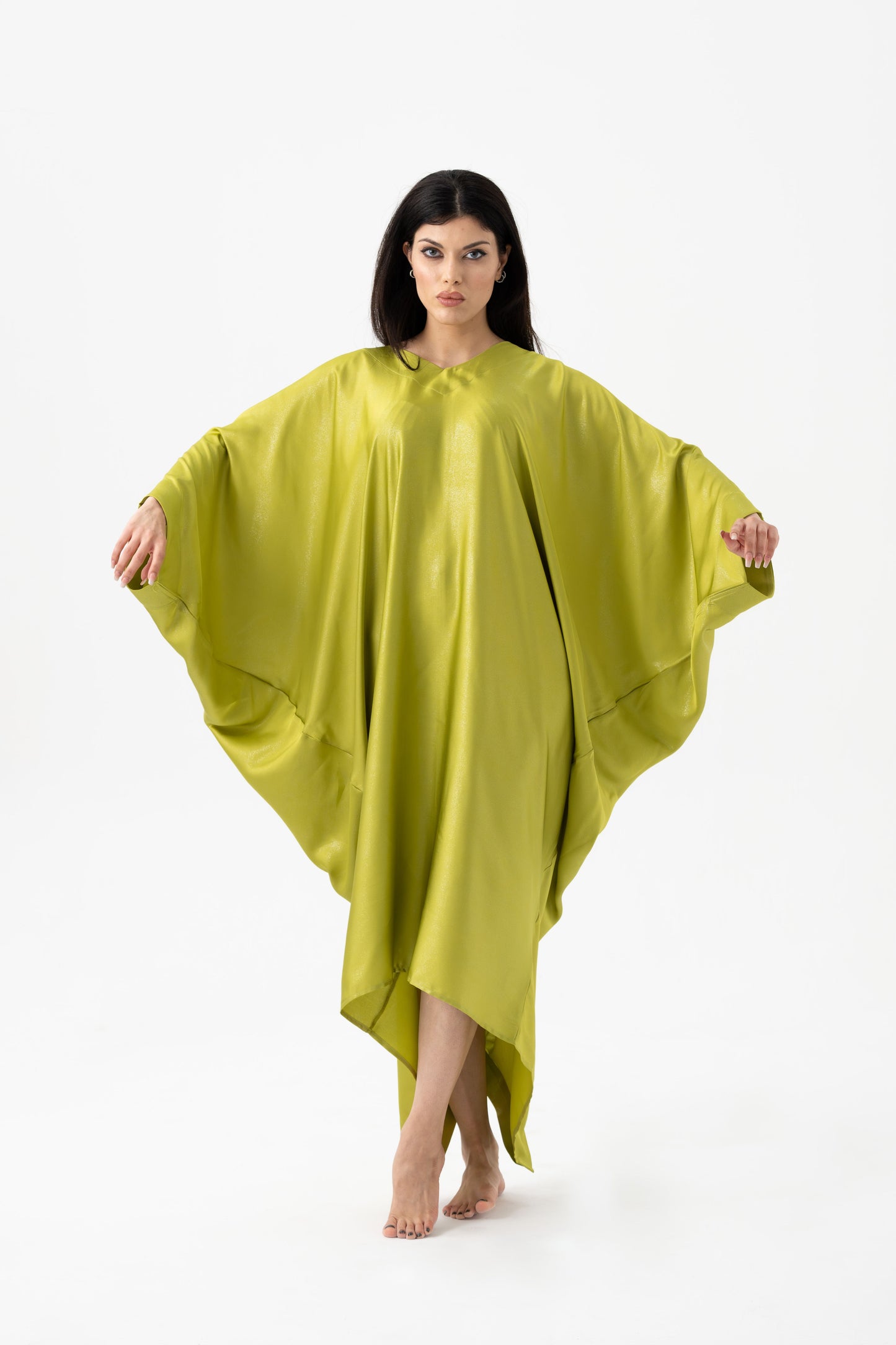 Sparkly Chartreuse Green Modern Kaftan