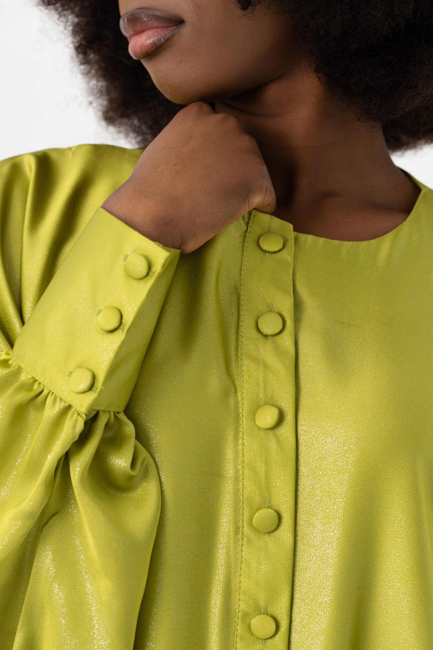 Sparkly Chartreuse Green Traditional Kaftan