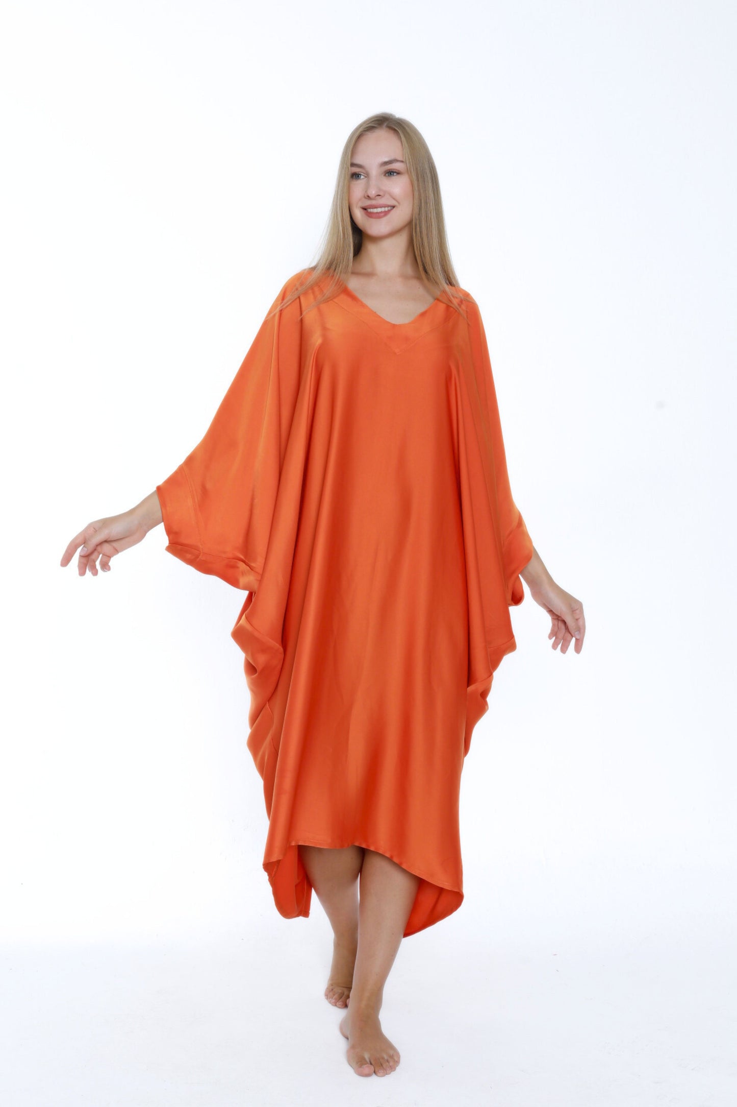 Classic Shade of Orange Modern Kaftan