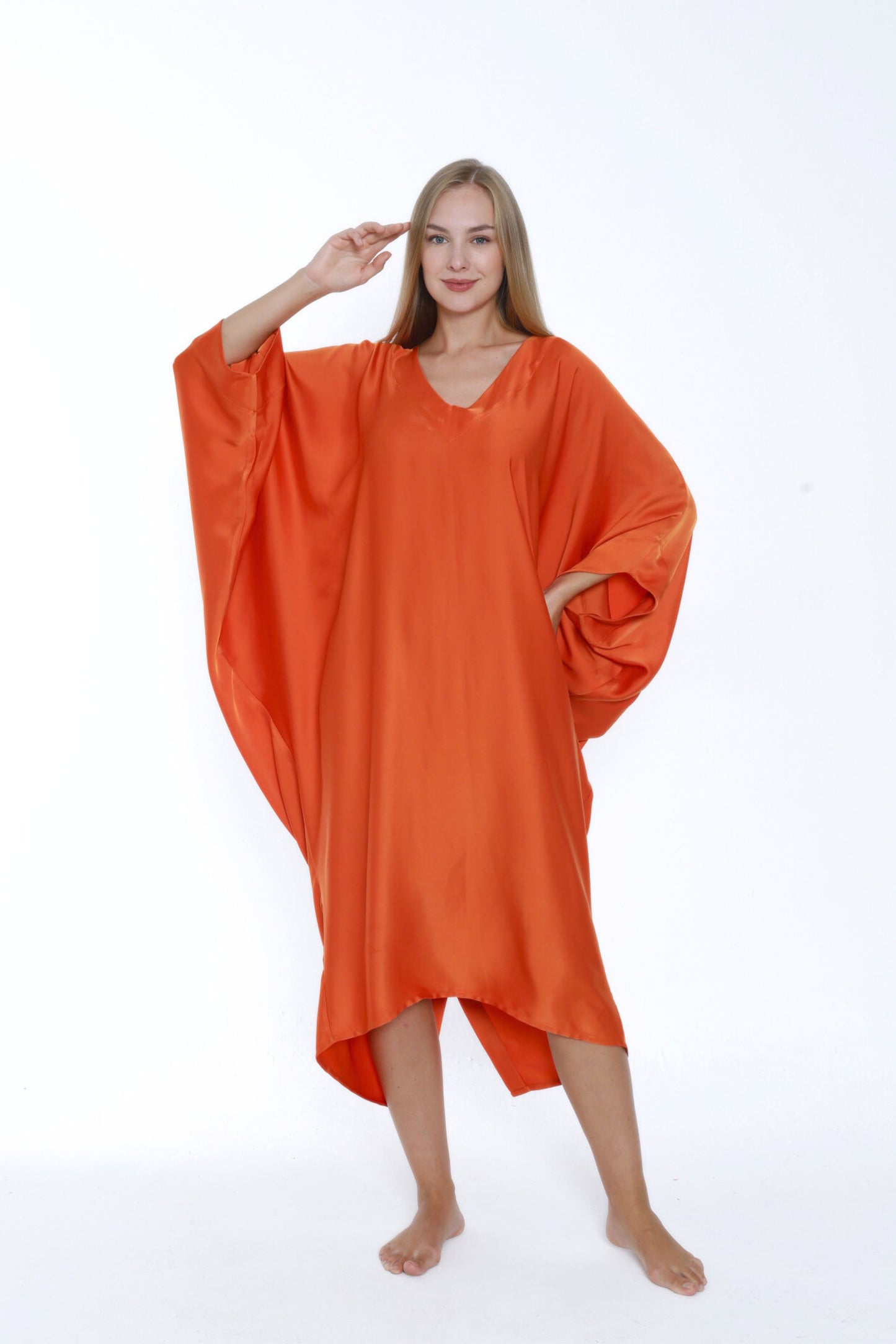 Classic Shade of Orange Modern Kaftan
