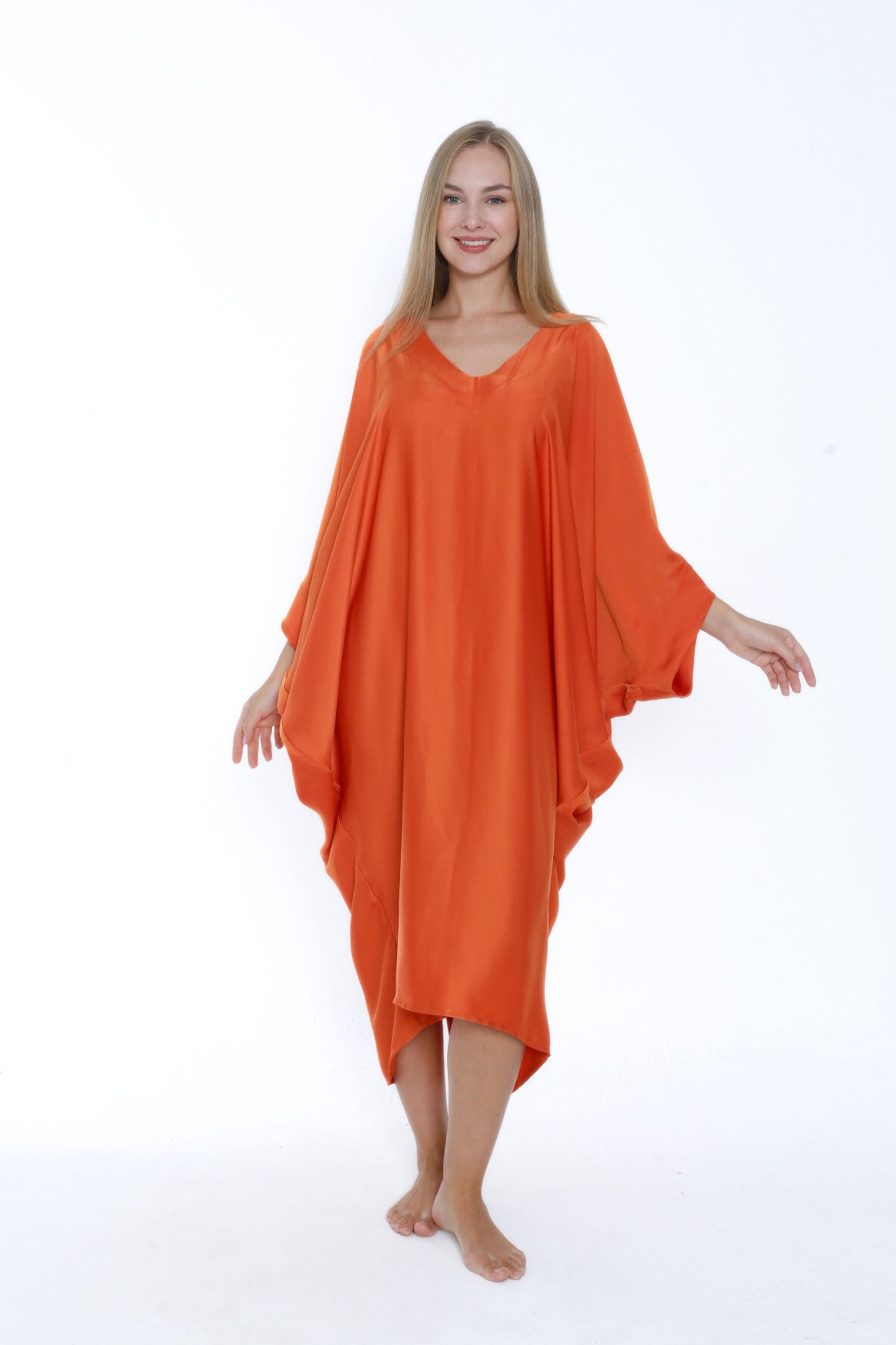 Classic Shade of Orange Modern Kaftan