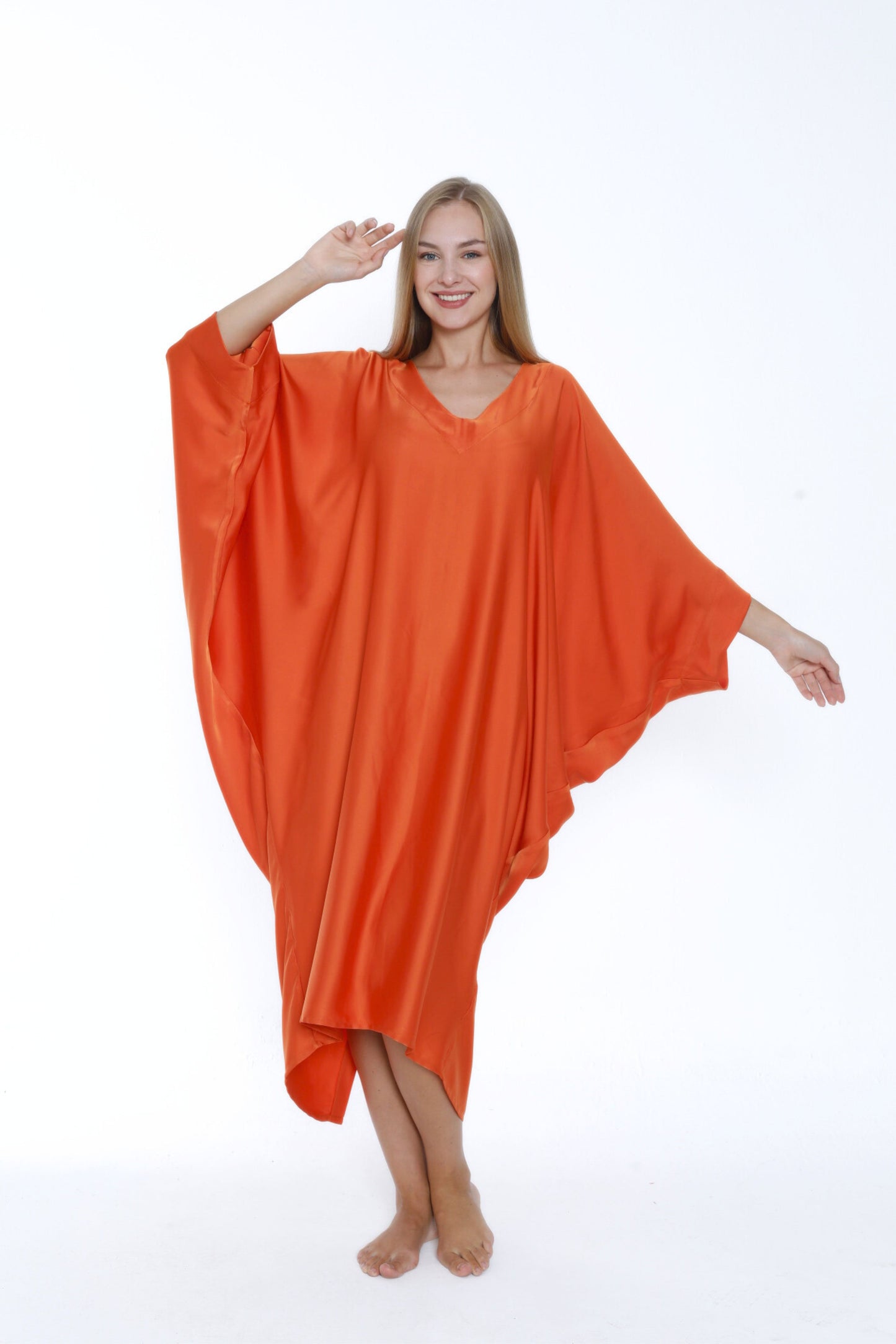Classic Shade of Orange Modern Kaftan