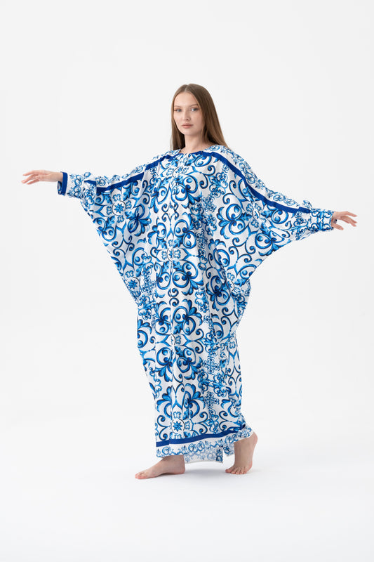 Gabbana Maiolica Blue Traditional Kaftan