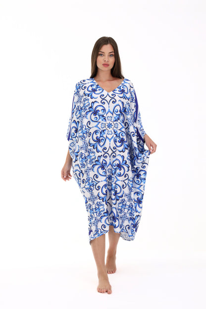 Gabbana Maiolica Blue Modern Kaftan