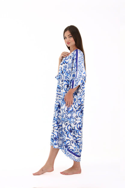Gabbana Maiolica Blue Modern Kaftan