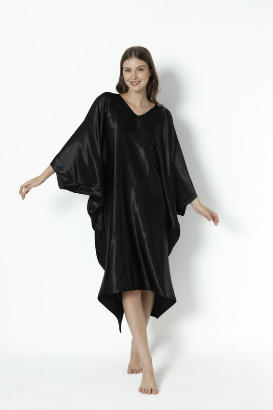Silky Black Modern Kaftan