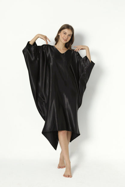 Silky Black Modern Kaftan