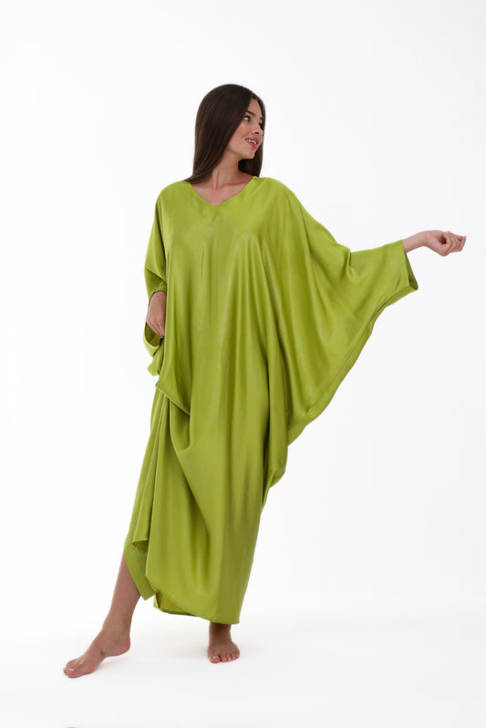 Sparkly Chartreuse Green Modest Kaftan